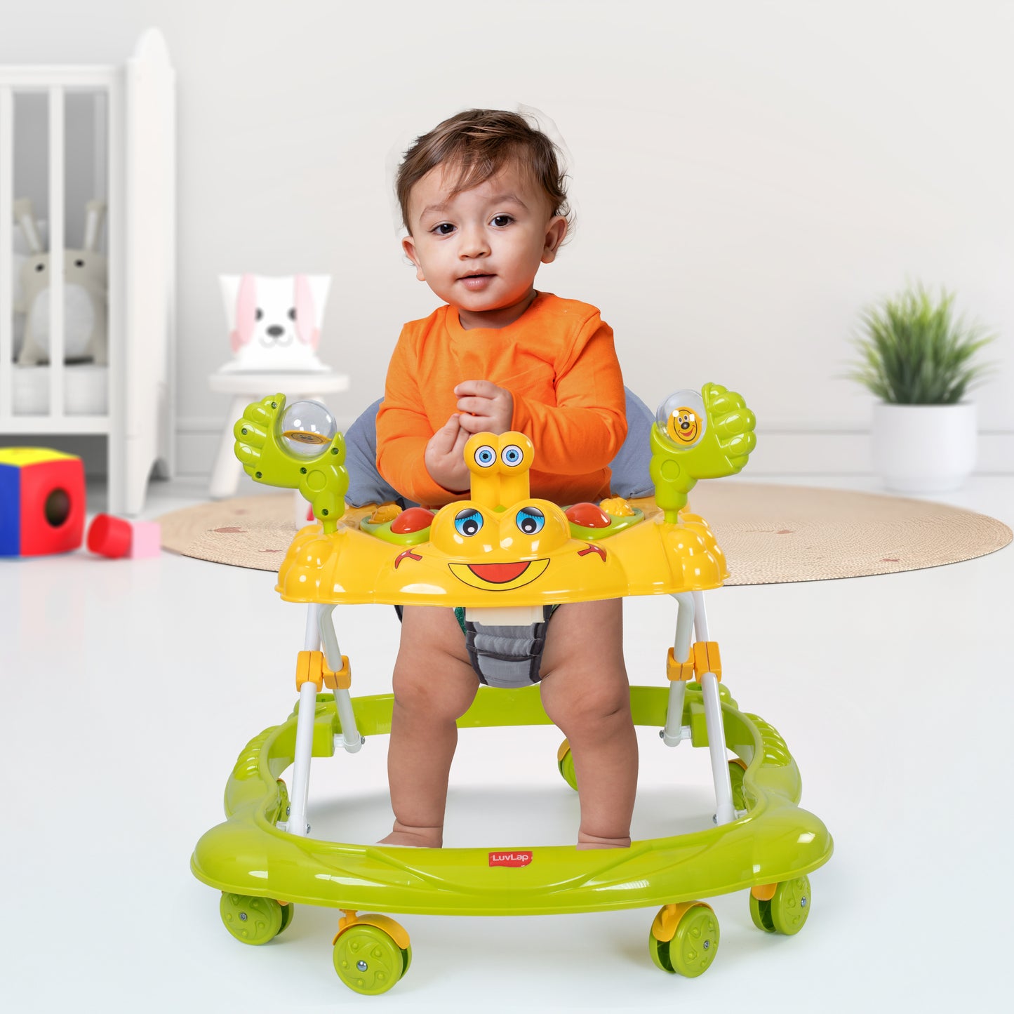 Starshine Baby Walker 9+ Months | 3 Level Height Adjustment Walker/Advanced Baby Activity Walker, Green