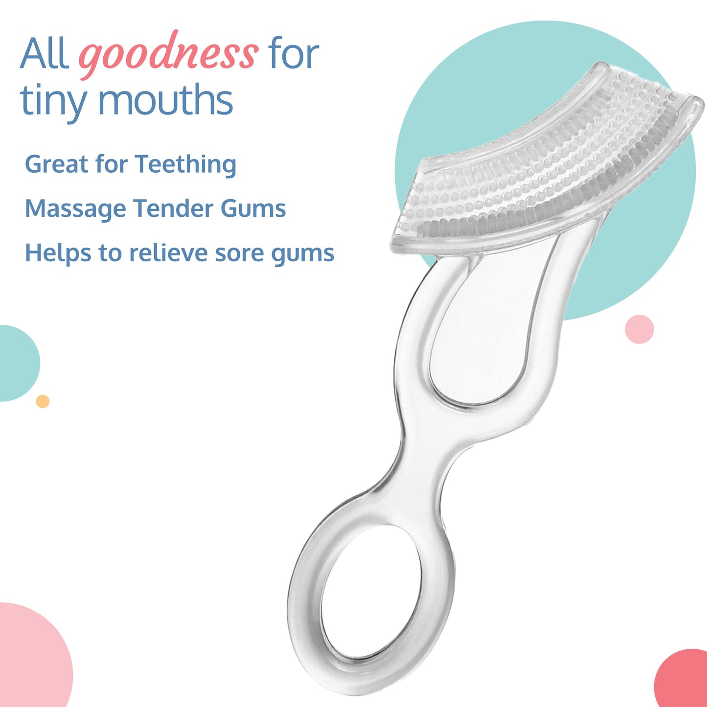 Baby Silicone Gum Cleaner & Toothbrush, 3M+, transparent
