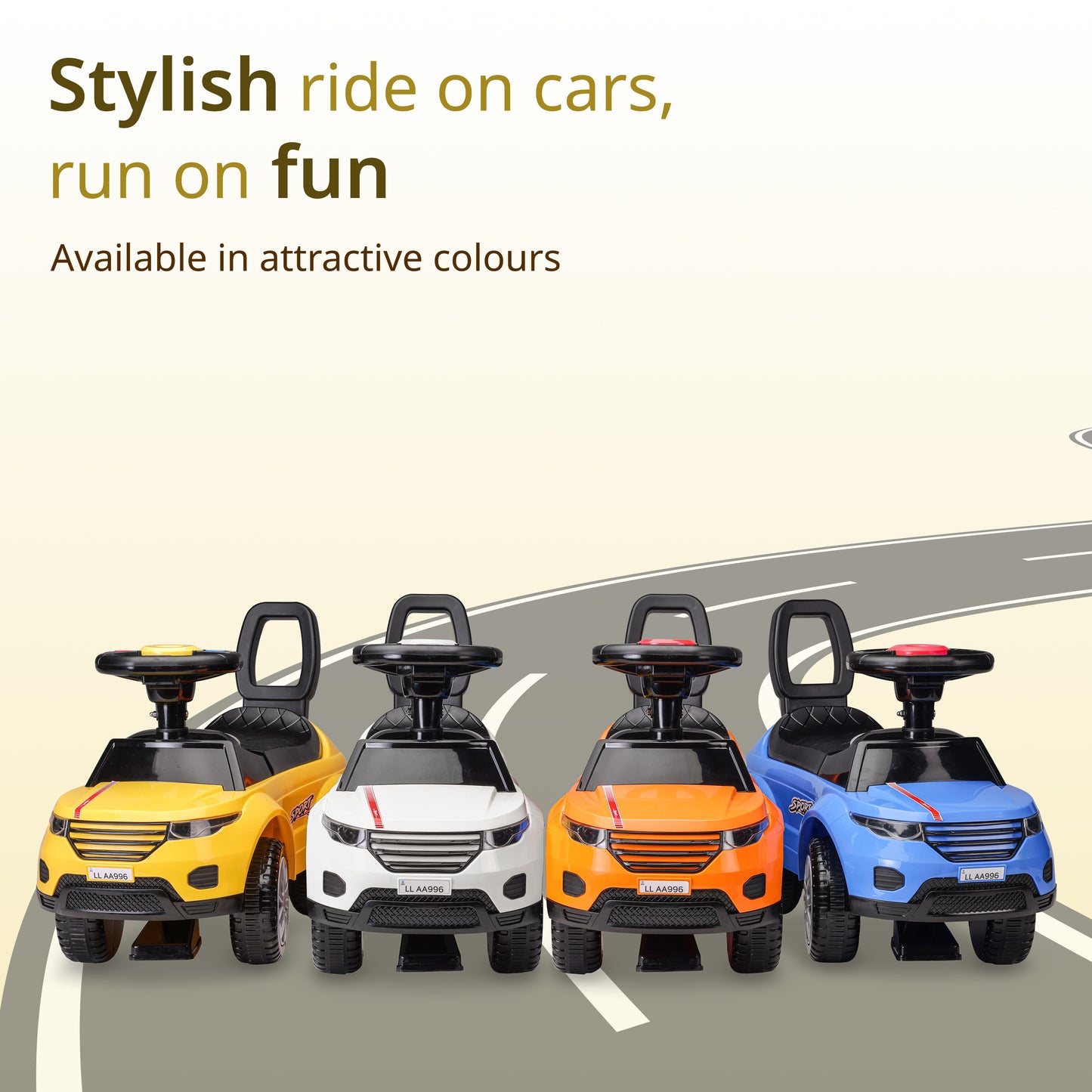 Starlight Ride on & Car for Kids with Music & Horn Steering, Push Car for Baby with Backrest, Safety Guard, Under Seat Storage & Big Wheels, Ride on for Kids 1 to 3 Years Upto 25 Kgs (Yellow)