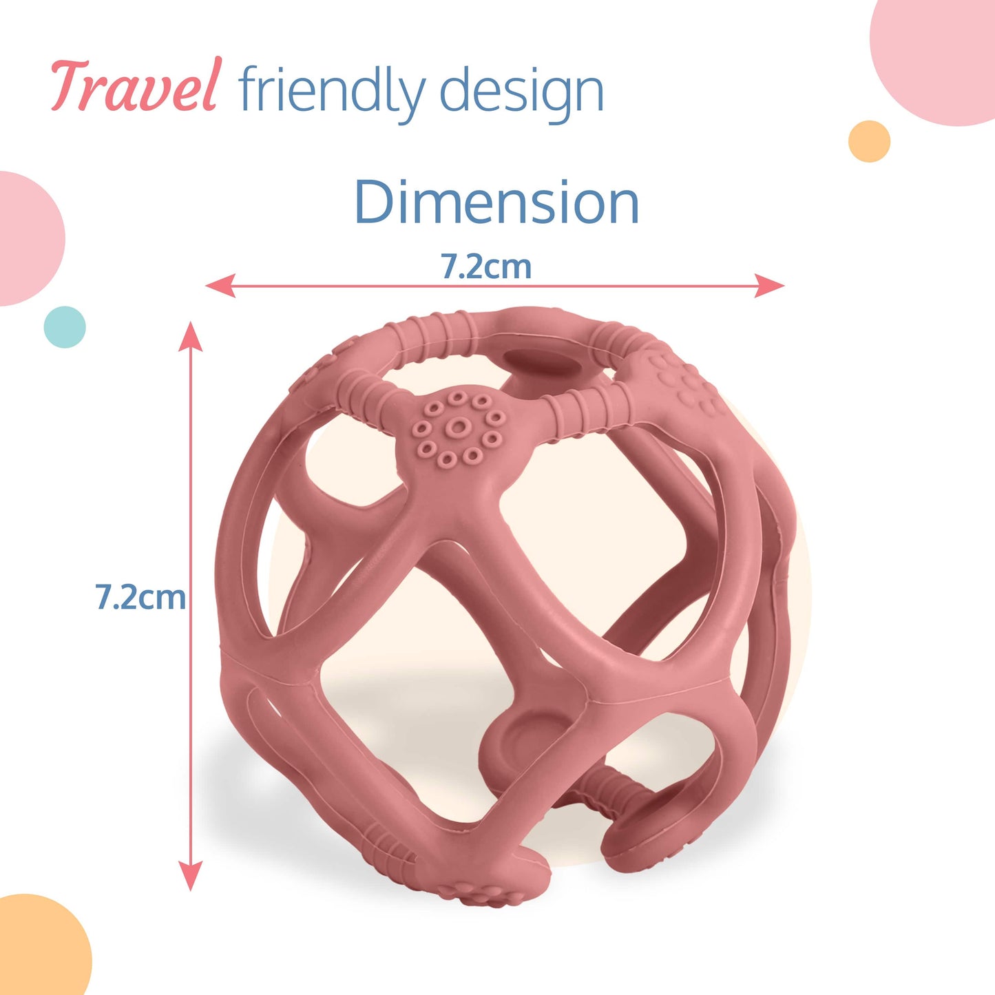 Silicone Ball Teether, Pink