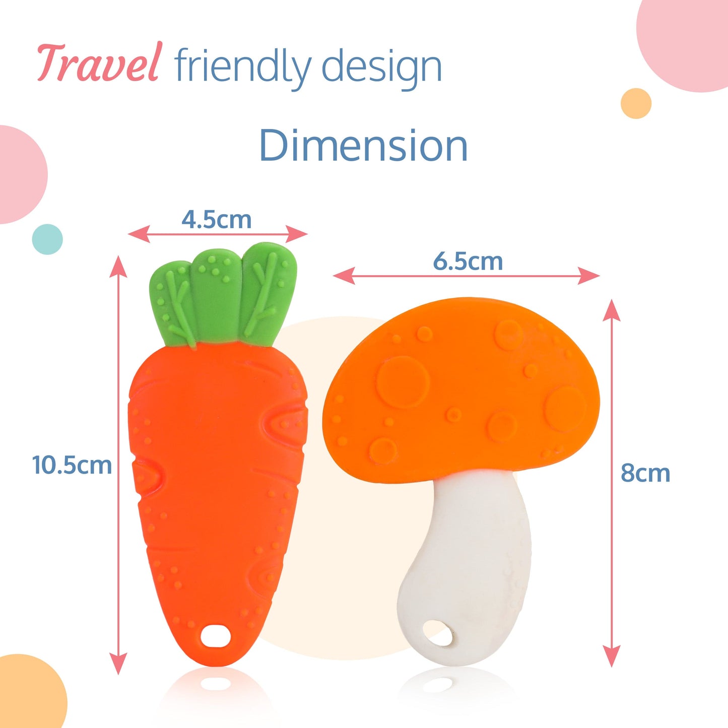 Baby Silicone Teether (Orange, White & Green)