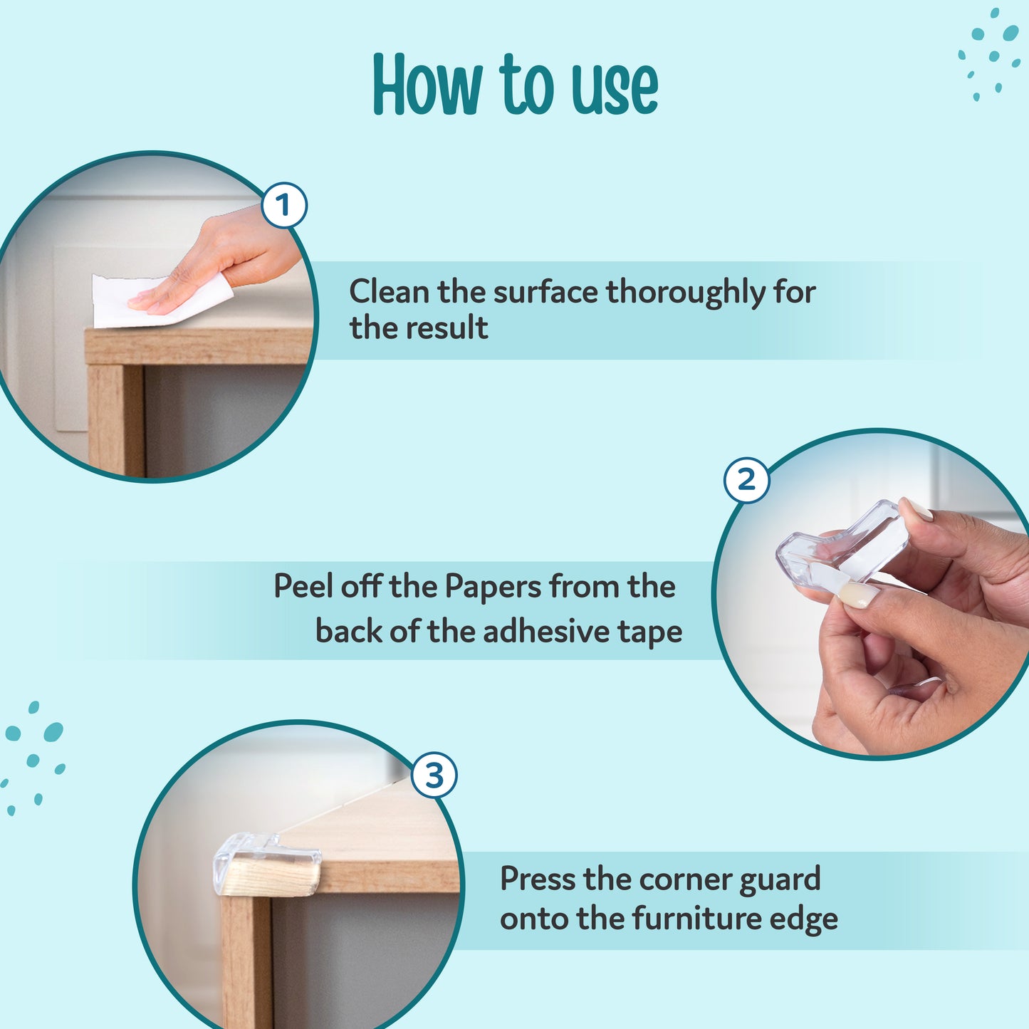 Luvlap Furniture Corner Guard for Baby Safety, 10 Pcs, Pre-Taped 3M Adhesive, Baby Silicon Corner Protector, Baby Proofing Edge Guards for Furniture, Non Toxic, BPA Free, Transparent