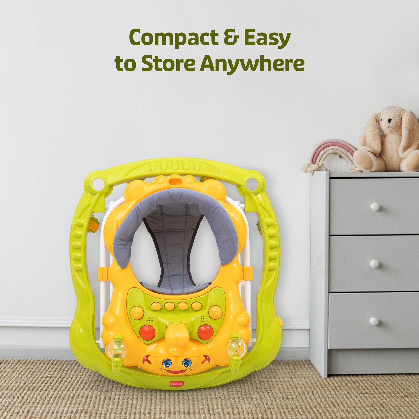 Starshine Baby Walker 9+ Months | 3 Level Height Adjustment Walker/Advanced Baby Activity Walker, Green