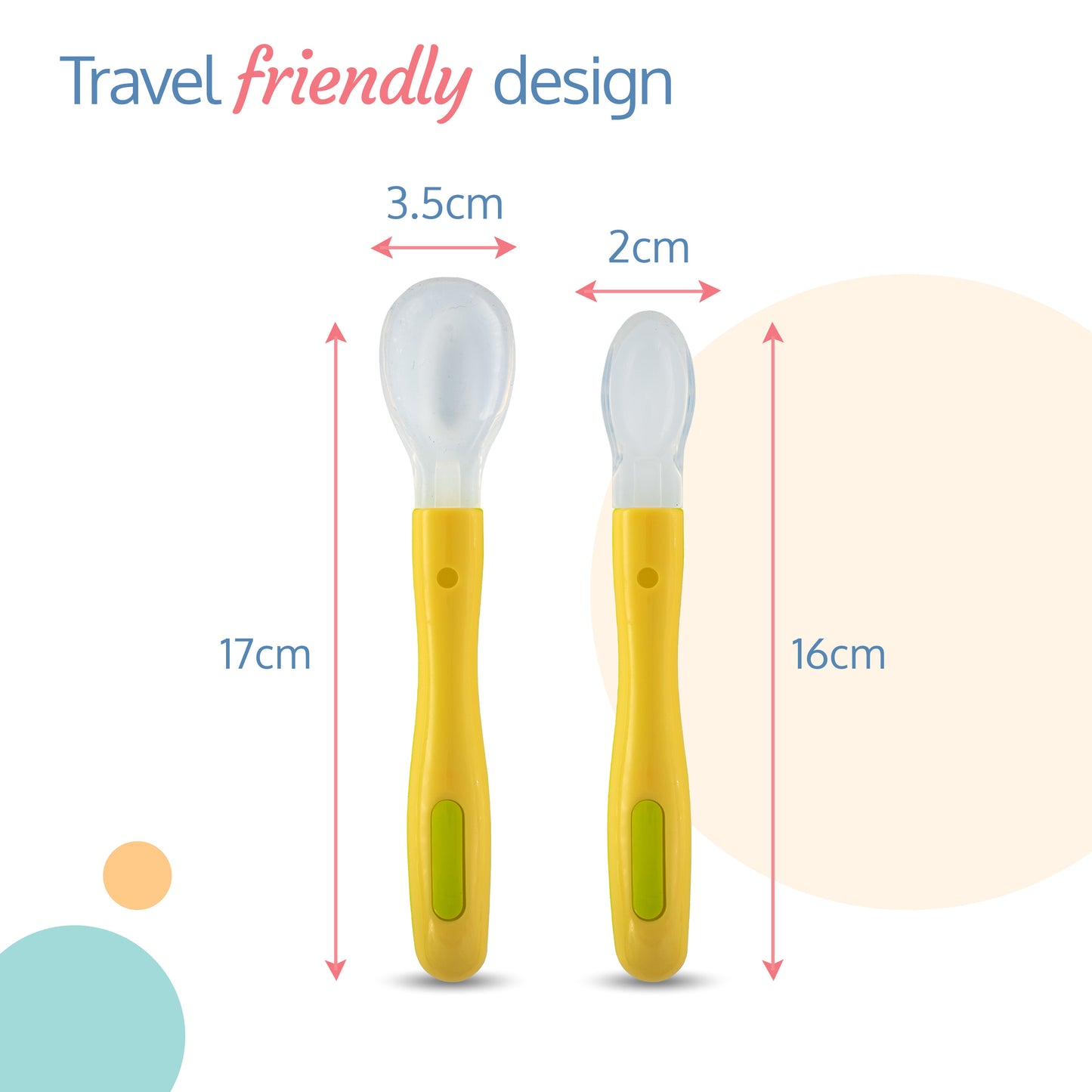 Fun Club Baby Silicone Spoon Set, BPA Free, FDA Approved, 2 pcs, Green
