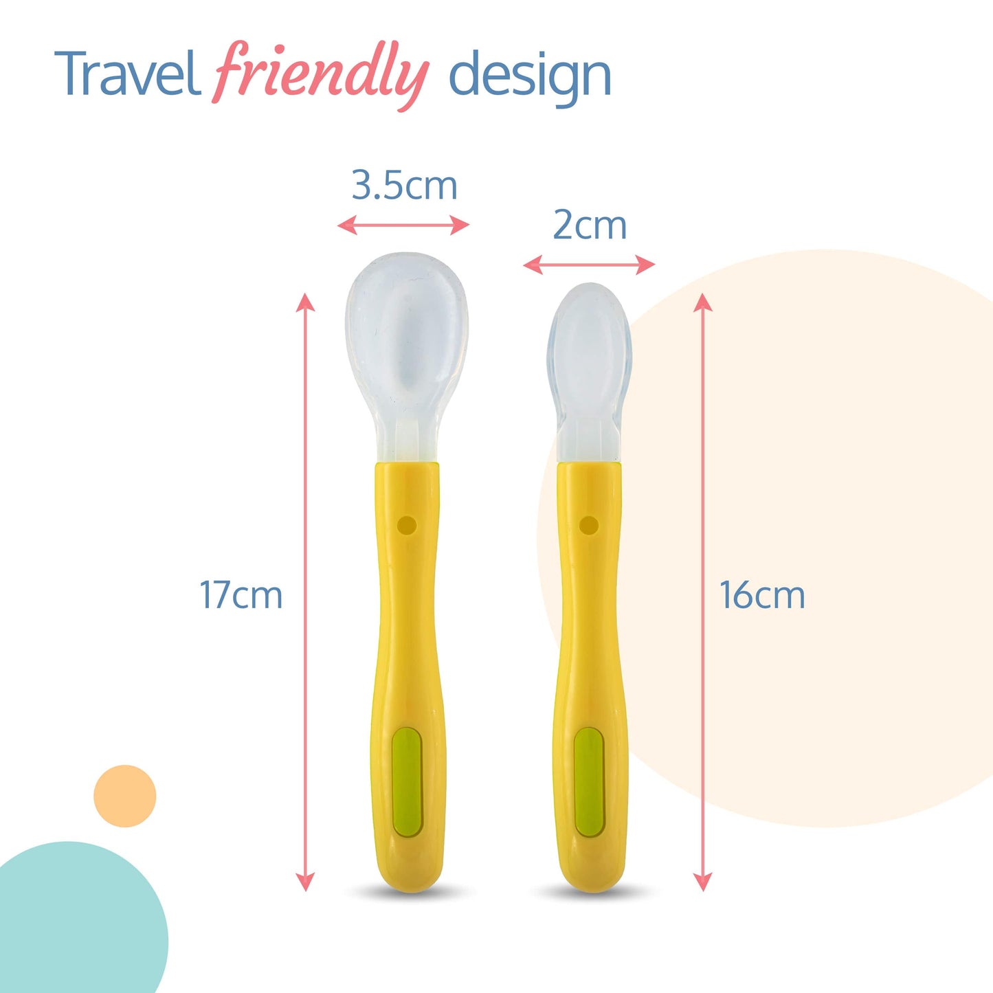 Fun Club Baby Silicone Spoon Set, BPA Free, FDA Approved, 2 pcs, Green