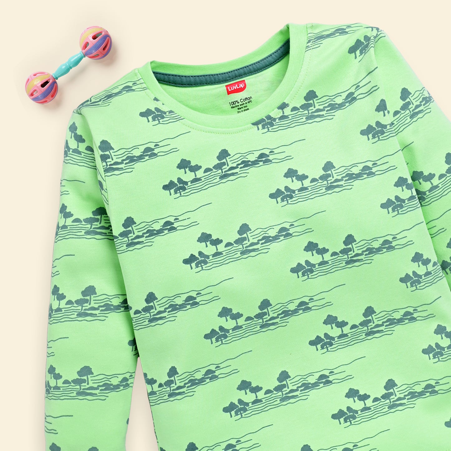 Baby Boys Regular Fit 100% Cotton Full Sleeves Boys T-Shirts Sets Pack Of 4, Paradise Green, Pink Rose, White & Mango