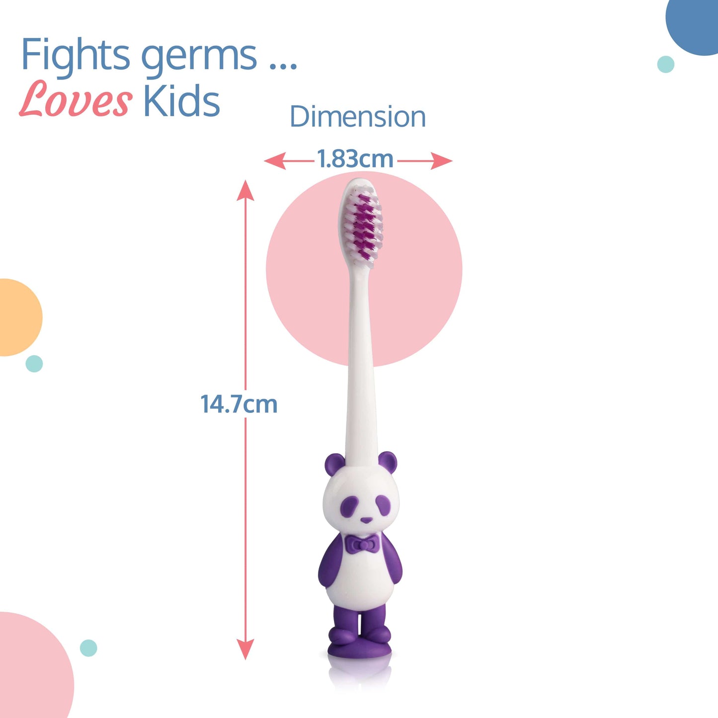 Panda Toothbrush with 12000 Nano Floss Bristles, Multicolor (Assorted - Colors may vary)