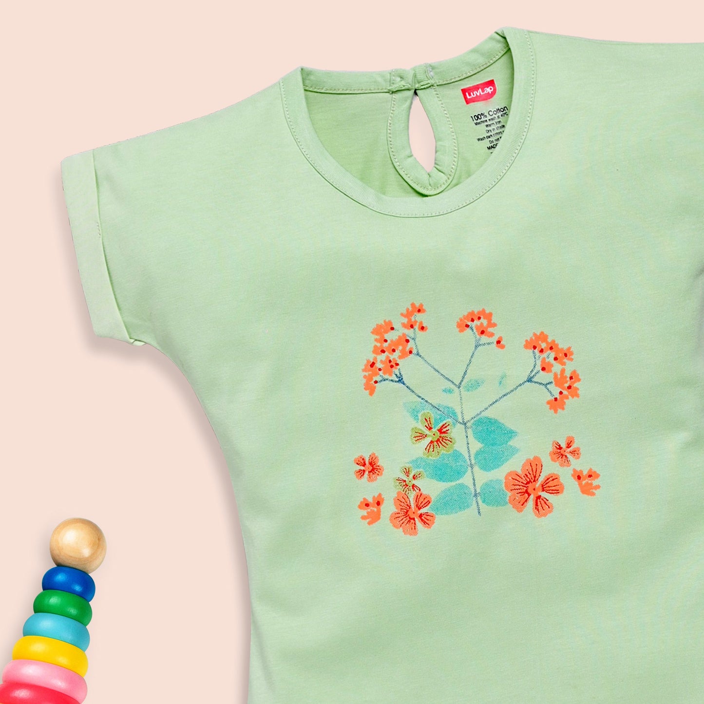 Baby Girls 100% Cotton Sleeveless Girls Top & Shorts Sets Pack Of 3, Soothing Sea, Off White & Sea Foam Green