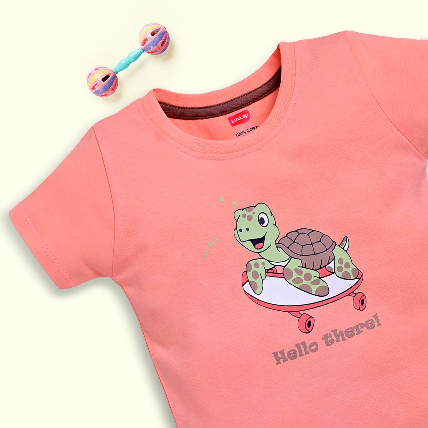 Baby Boys Regular Fit 100% Cotton Half Sleeves Boys T-Shirts and & Shorts Sets Pack Of 3, Peach, Supra & White