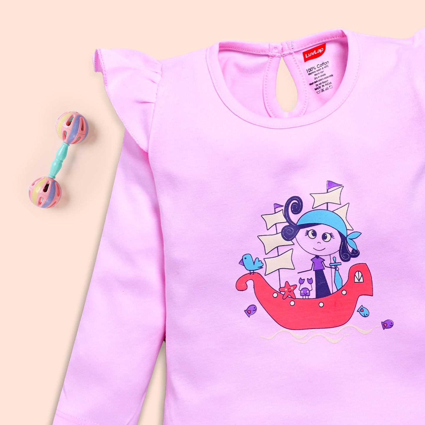 Baby Girls Pack Of 3 Full Sleeve Top & Pyjama Set 100% Cotton