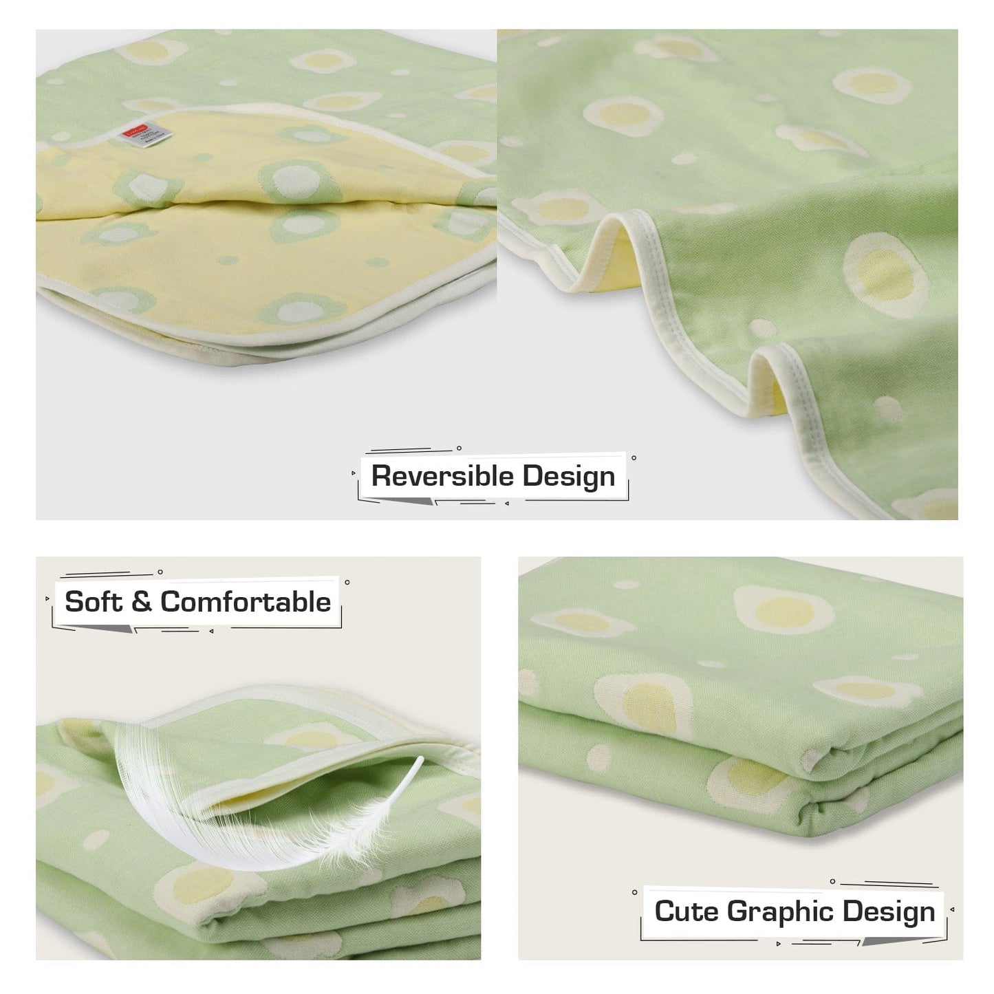 Baby Cotton Quilts Cum Wrappers, Green Egg