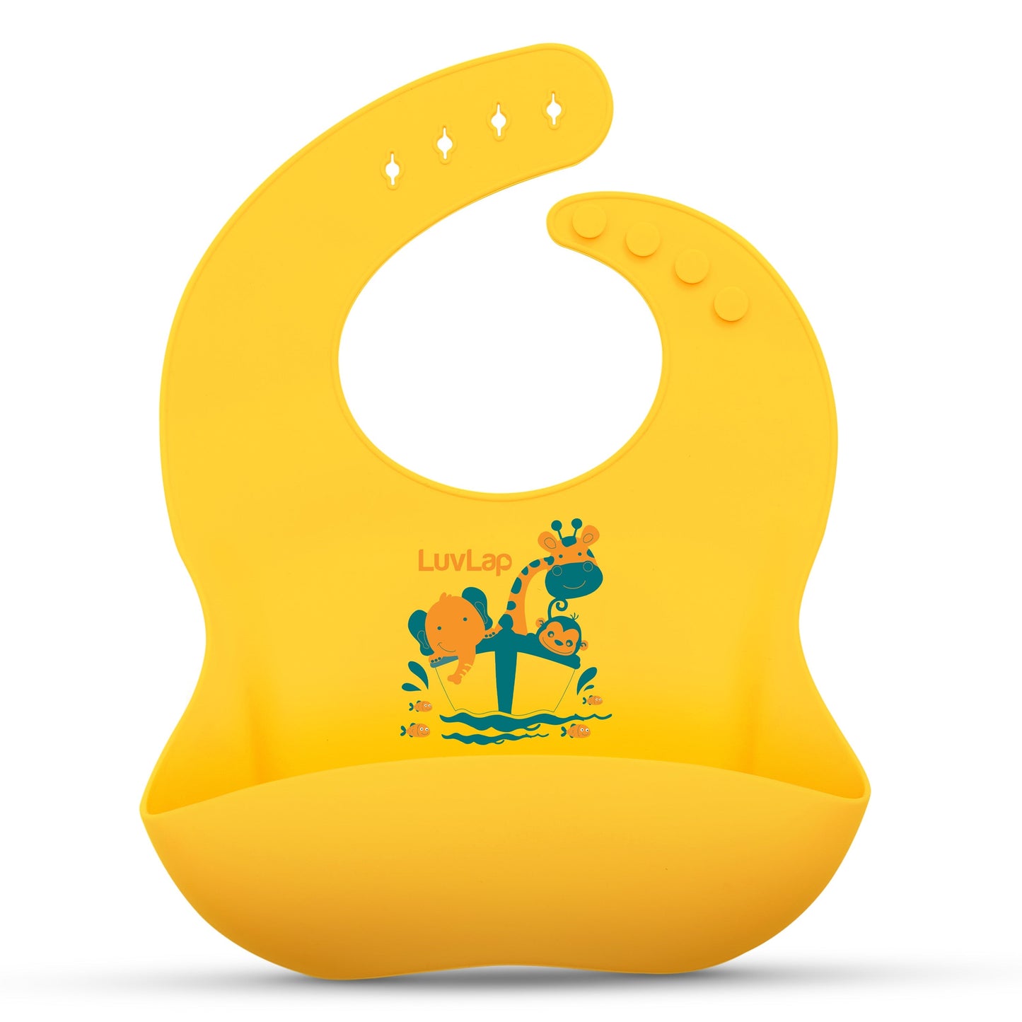 Silicone Baby Bib for Feeding & Weaning Babies & Toddlers, Waterproof (Yellow)