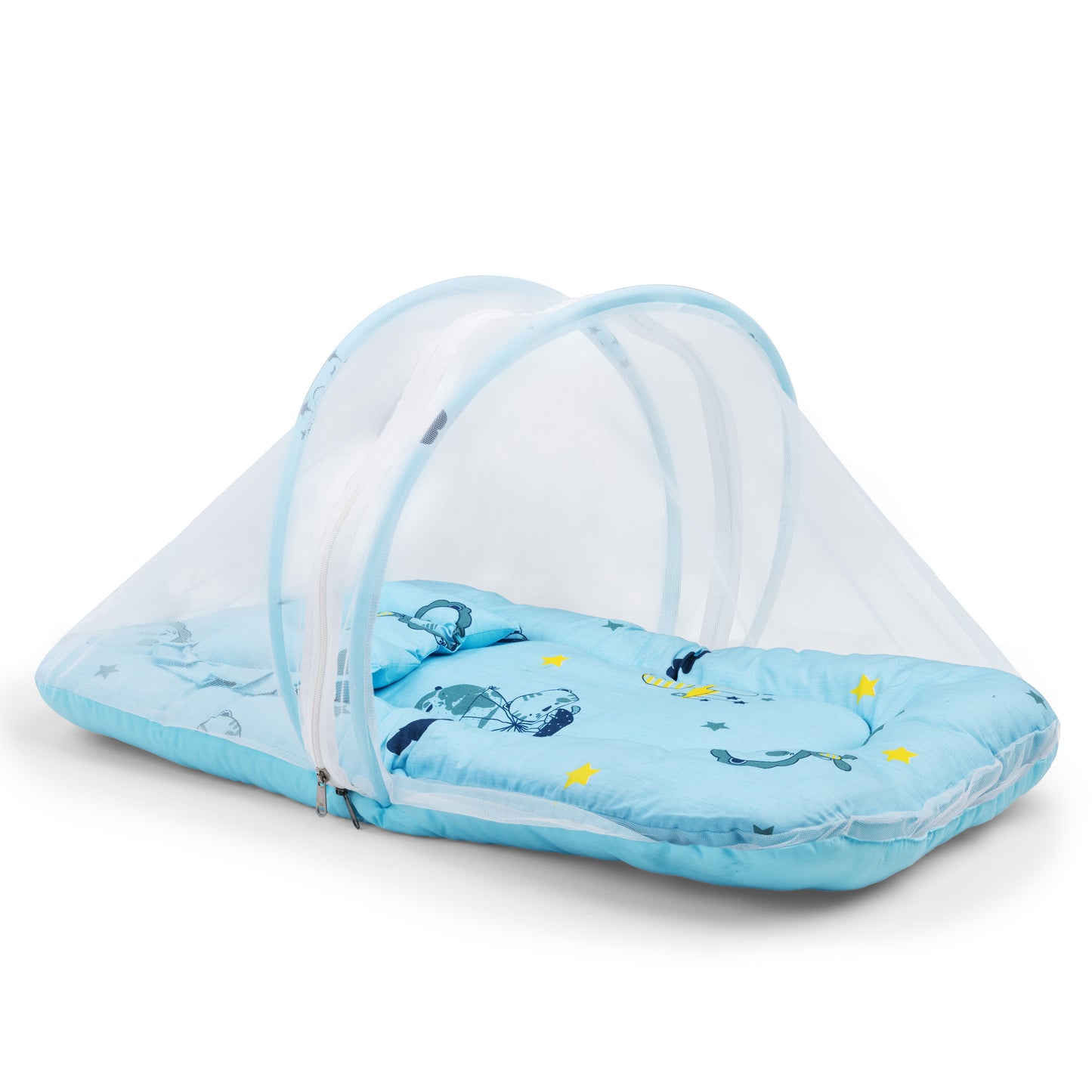LuvLap Net Pillow Mattress Blue Pilot Print