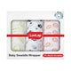 Muslin Baby Swaddle, White, Animals