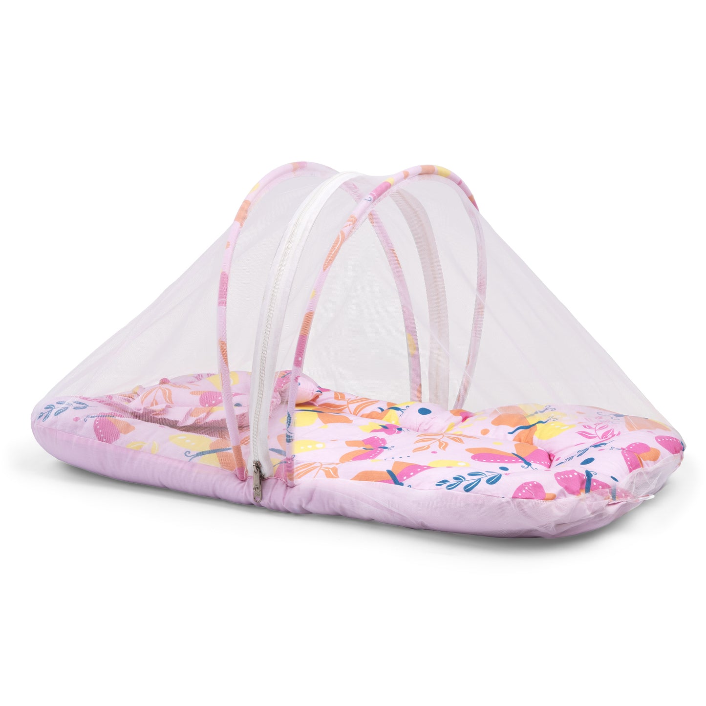 LuvLap Net Pillow Mattress Pink Butterfly Print