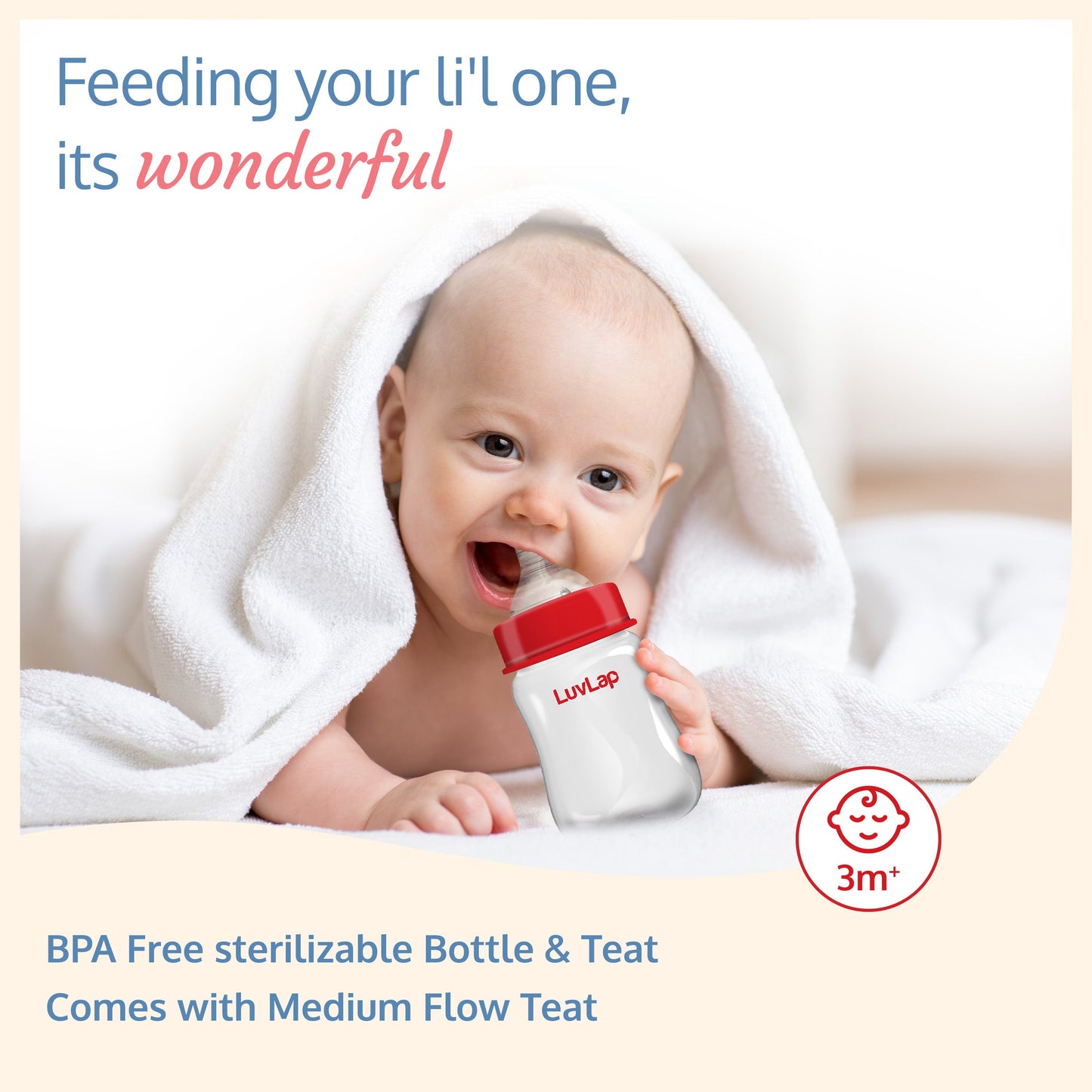 Anti-Colic Wide Neck Natura Flo Baby Feeding Bottle, 150ml (Pack of 2)