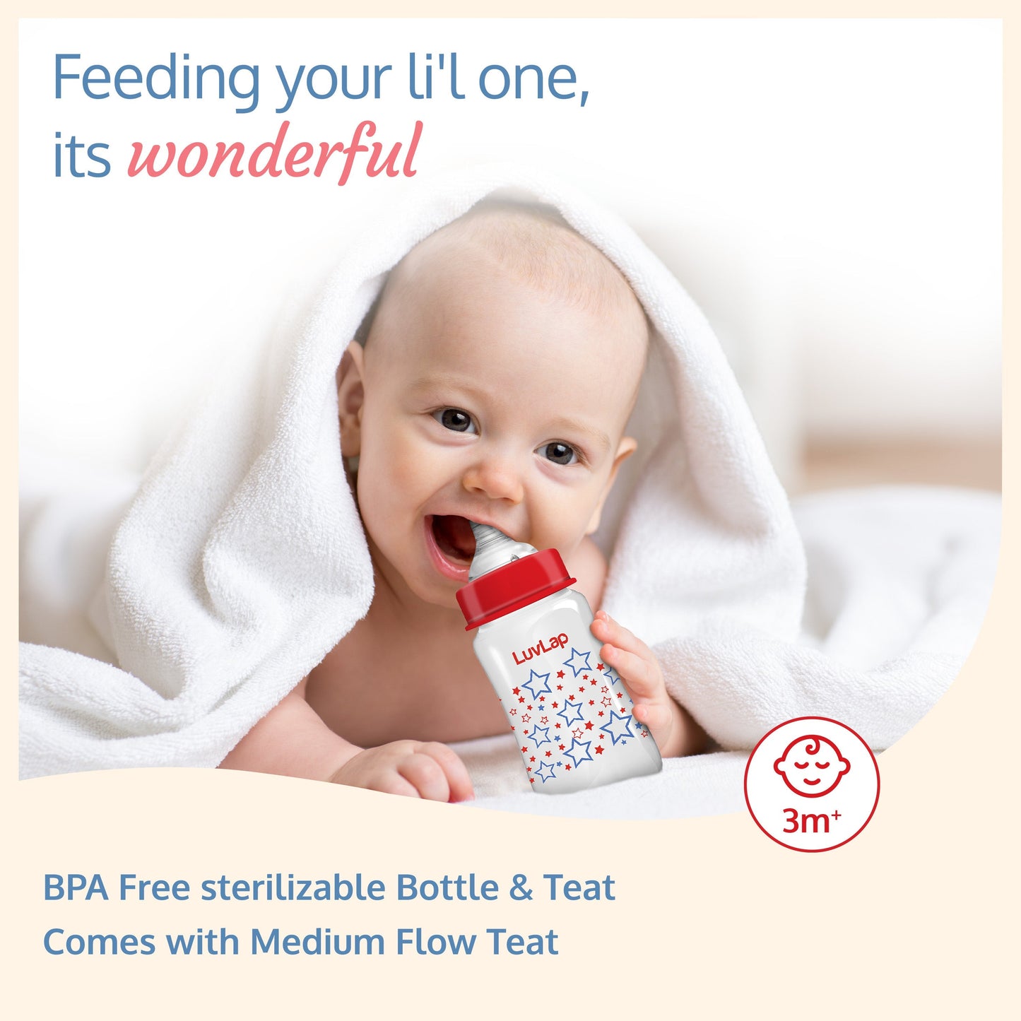 Anti-Colic Wide Neck Natura Flo Baby Feeding Bottle, 250ml (Pack of 2)