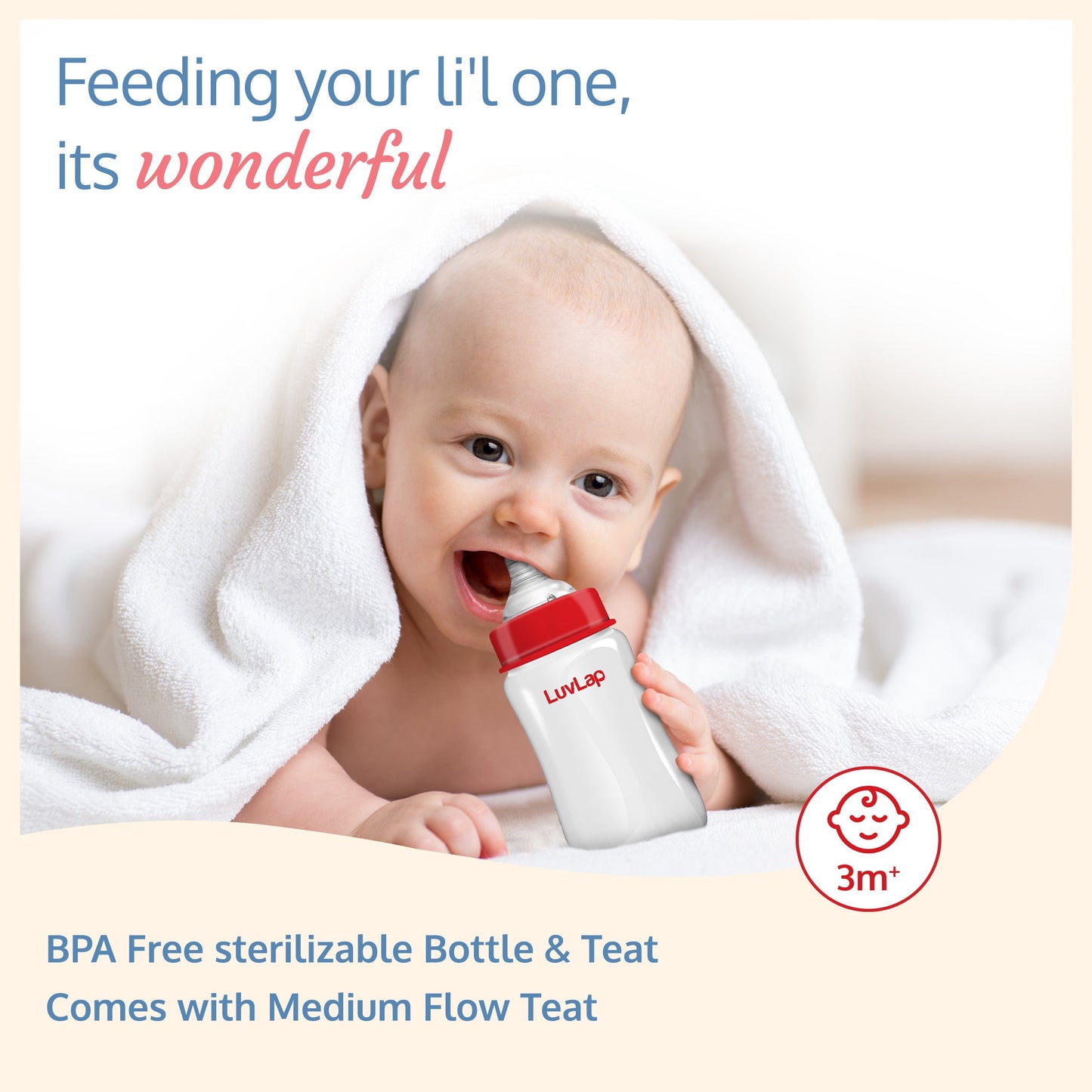 Anti-Colic Wide Neck Natura Flo Baby Feeding Bottle, 250ml (Pack of 2)