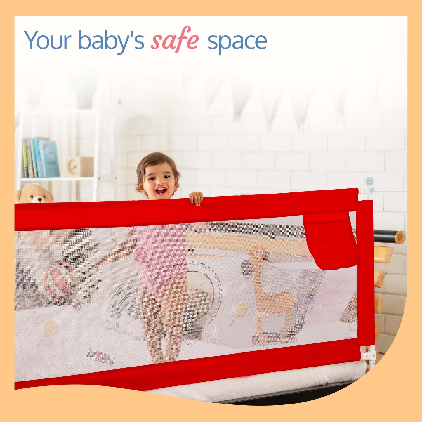 Comfy Baby Bed Rail, Red