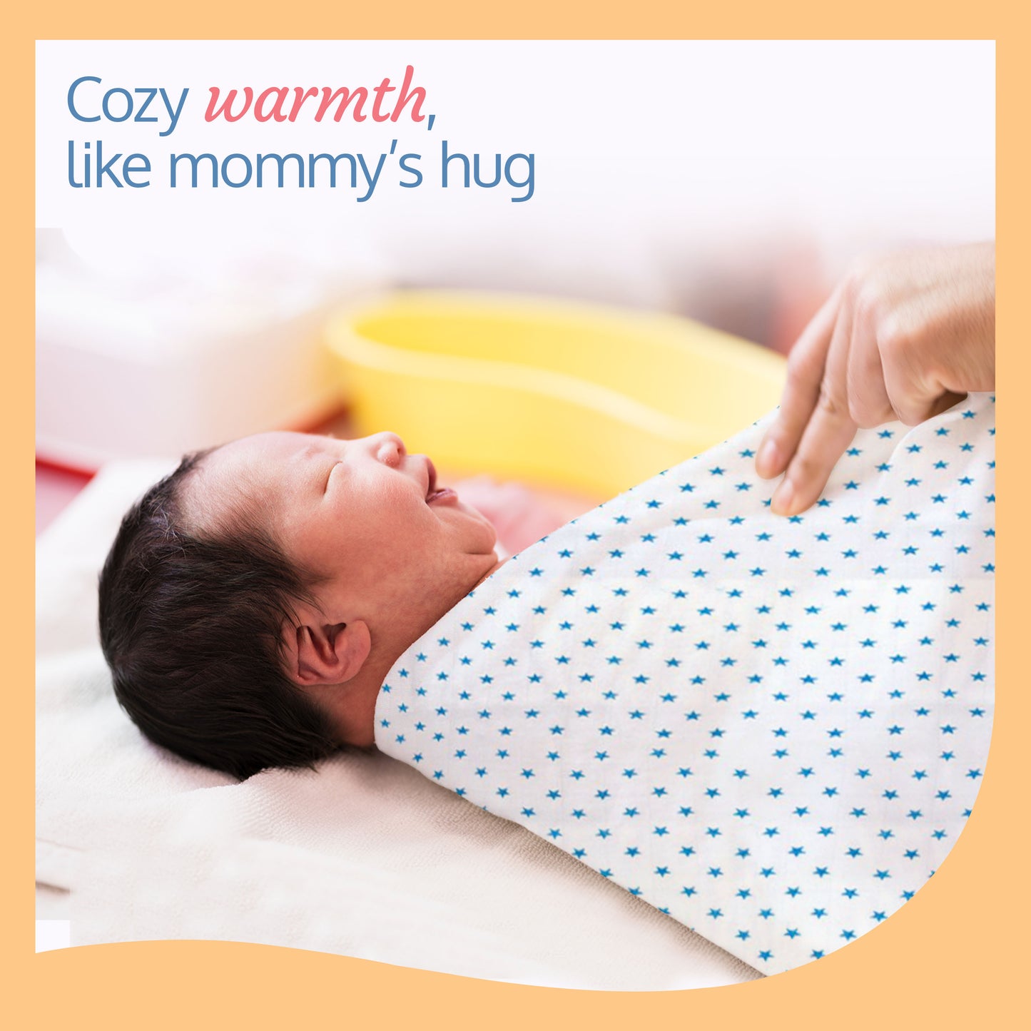 Muslin Baby Swaddle, White, Stars