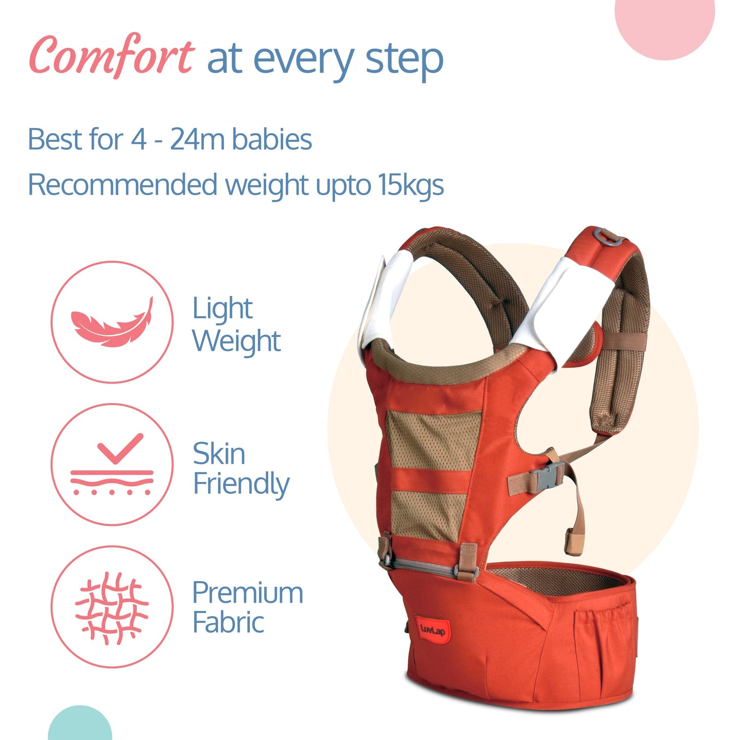 Royal Hip Seat Baby Carrier, Orange
