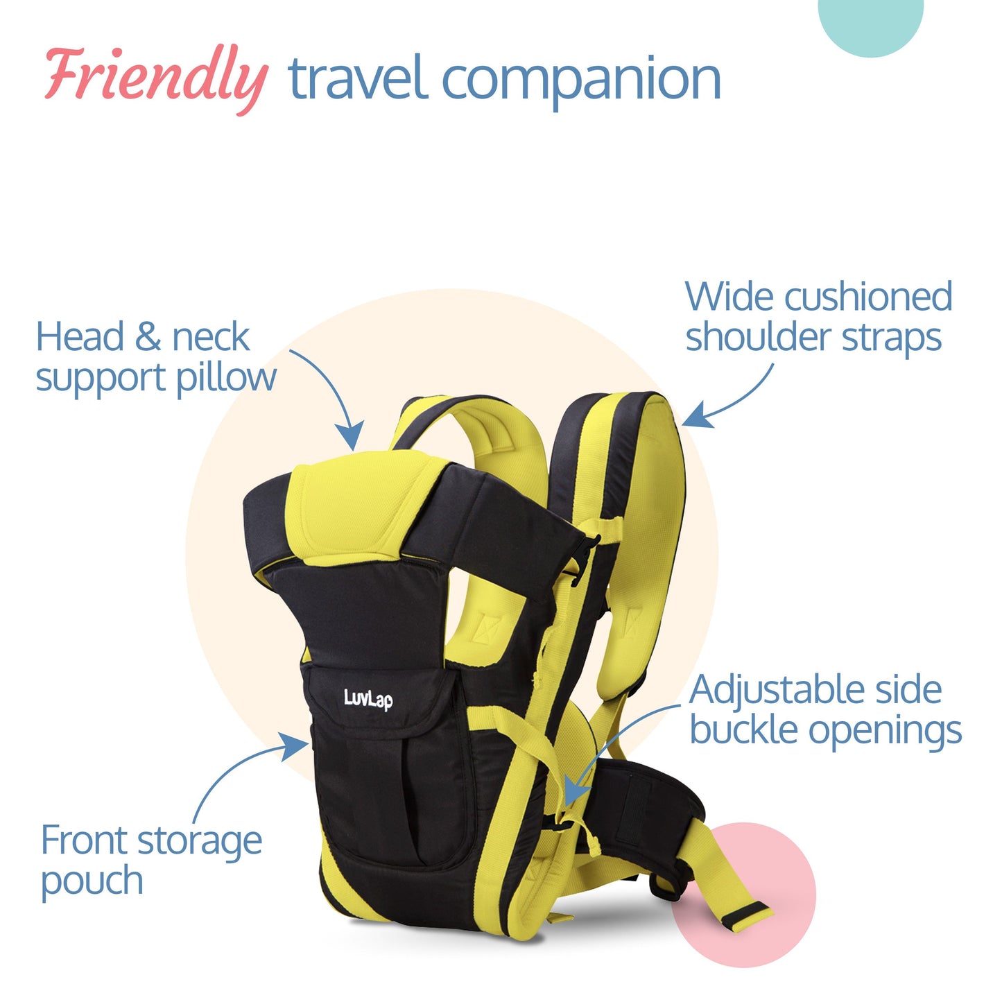 Elegant Baby Carrier, Black/Green