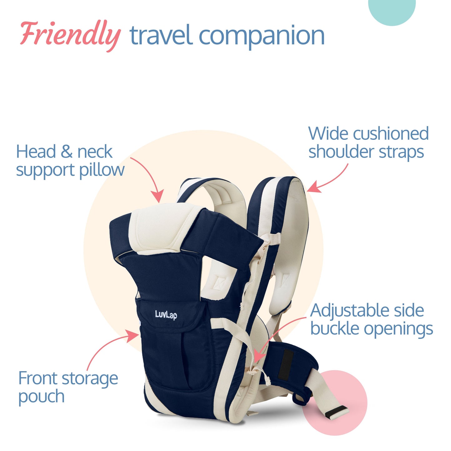 Elegant Baby Carrier, Dark Blue