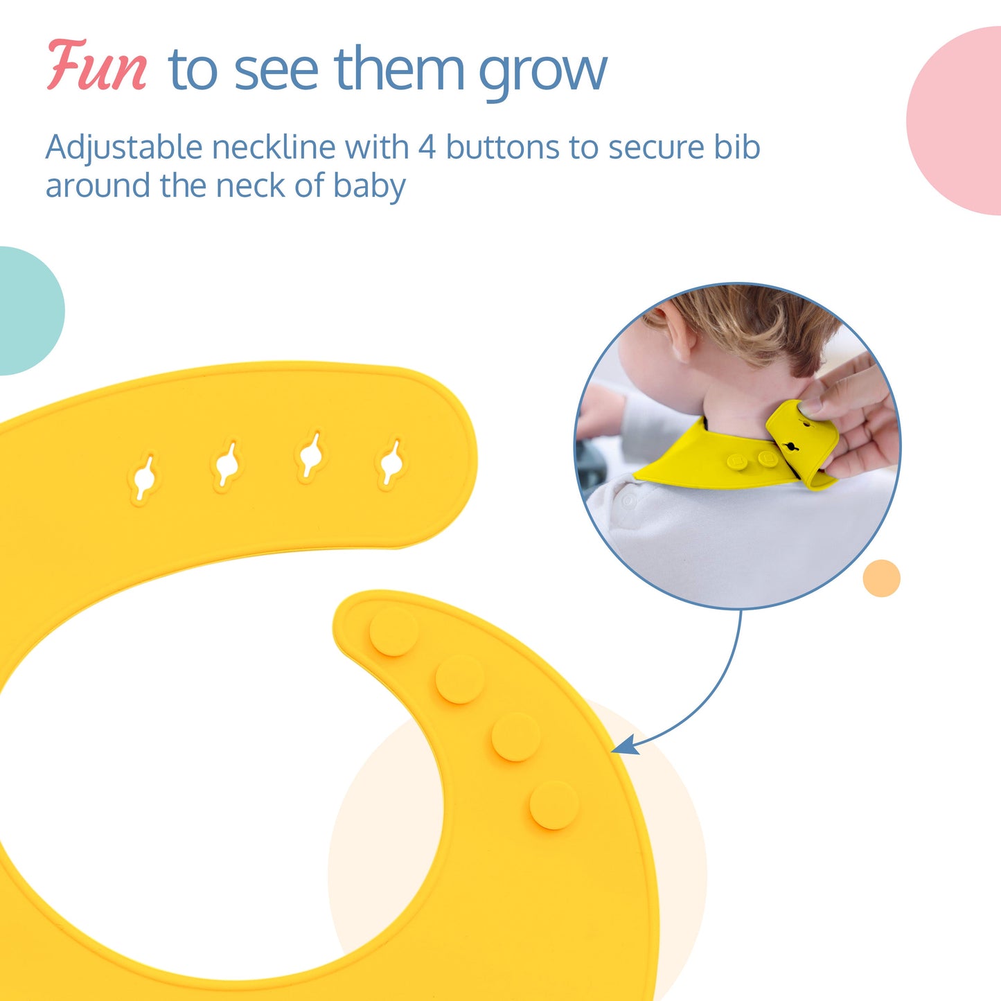 Silicone Baby Bib for Feeding & Weaning Babies & Toddlers, Waterproof (Yellow)