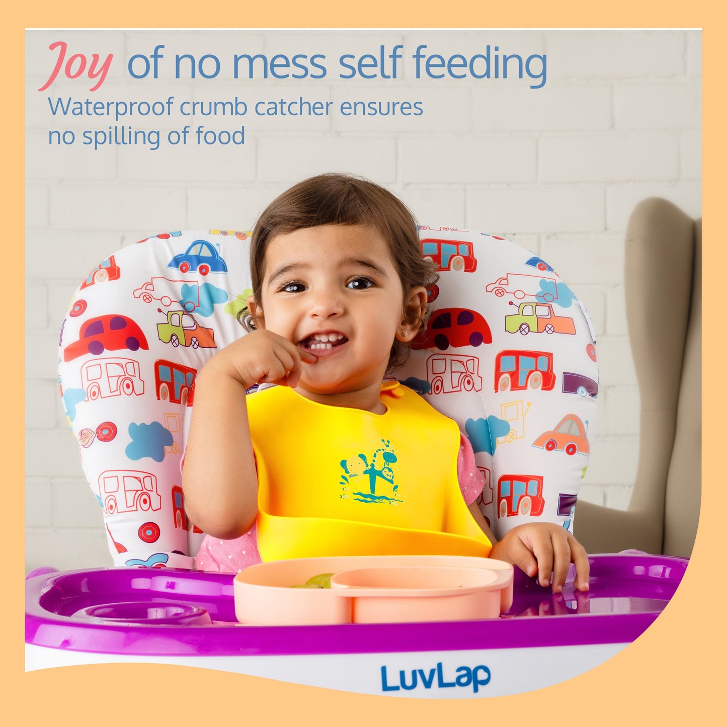 Silicone Baby Bib for Feeding & Weaning Babies & Toddlers, Waterproof (Yellow)