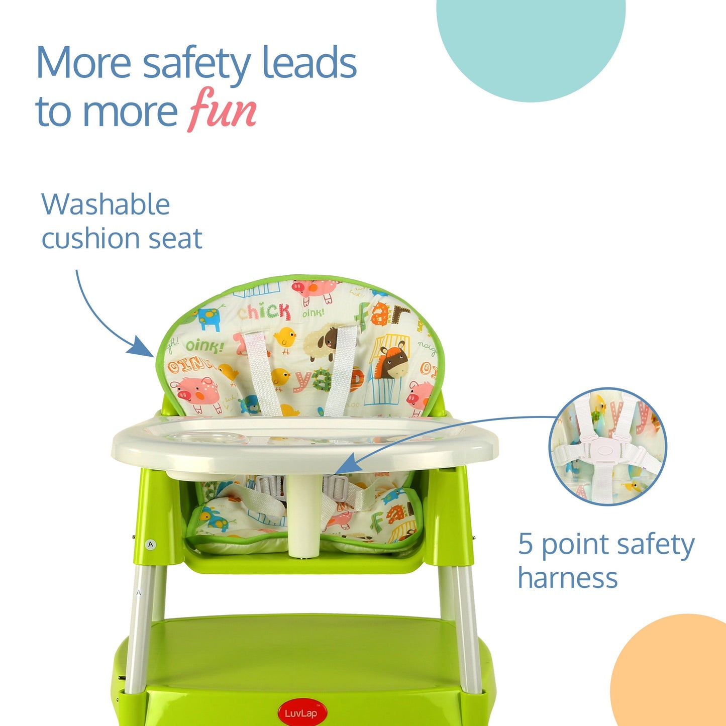 3-In-1 Baby High Chair, Green