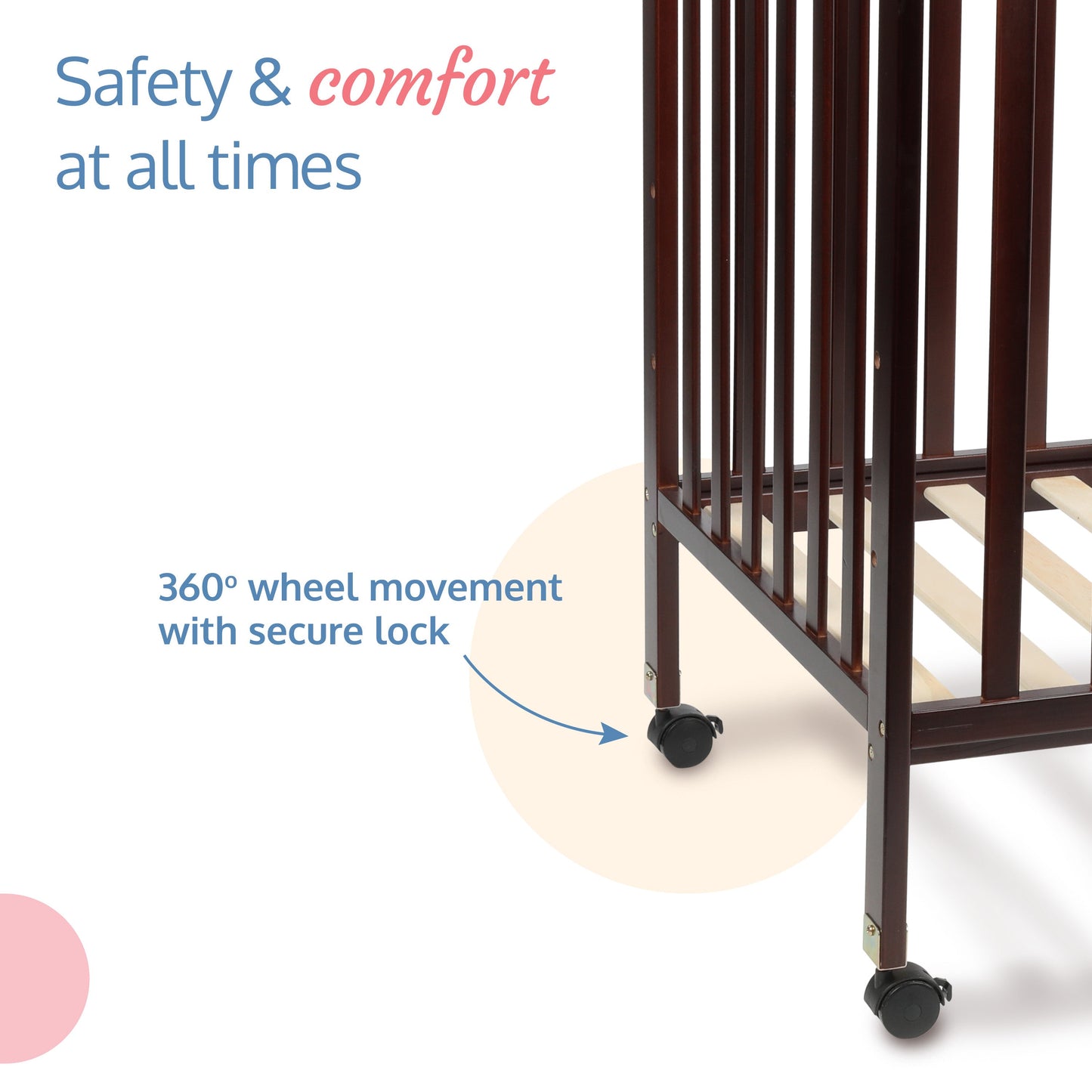 Baby Wooden Cot, C-60, Dark Brown
