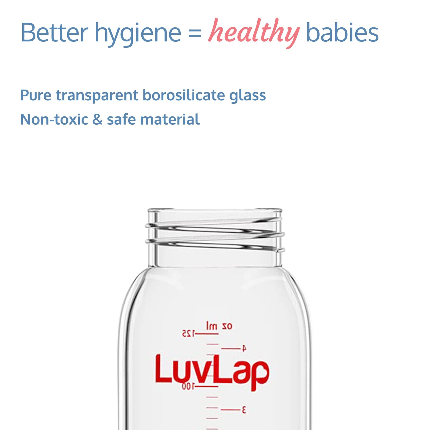 Essential Slim Neck Glass Feeding Bottle, Pack of 2