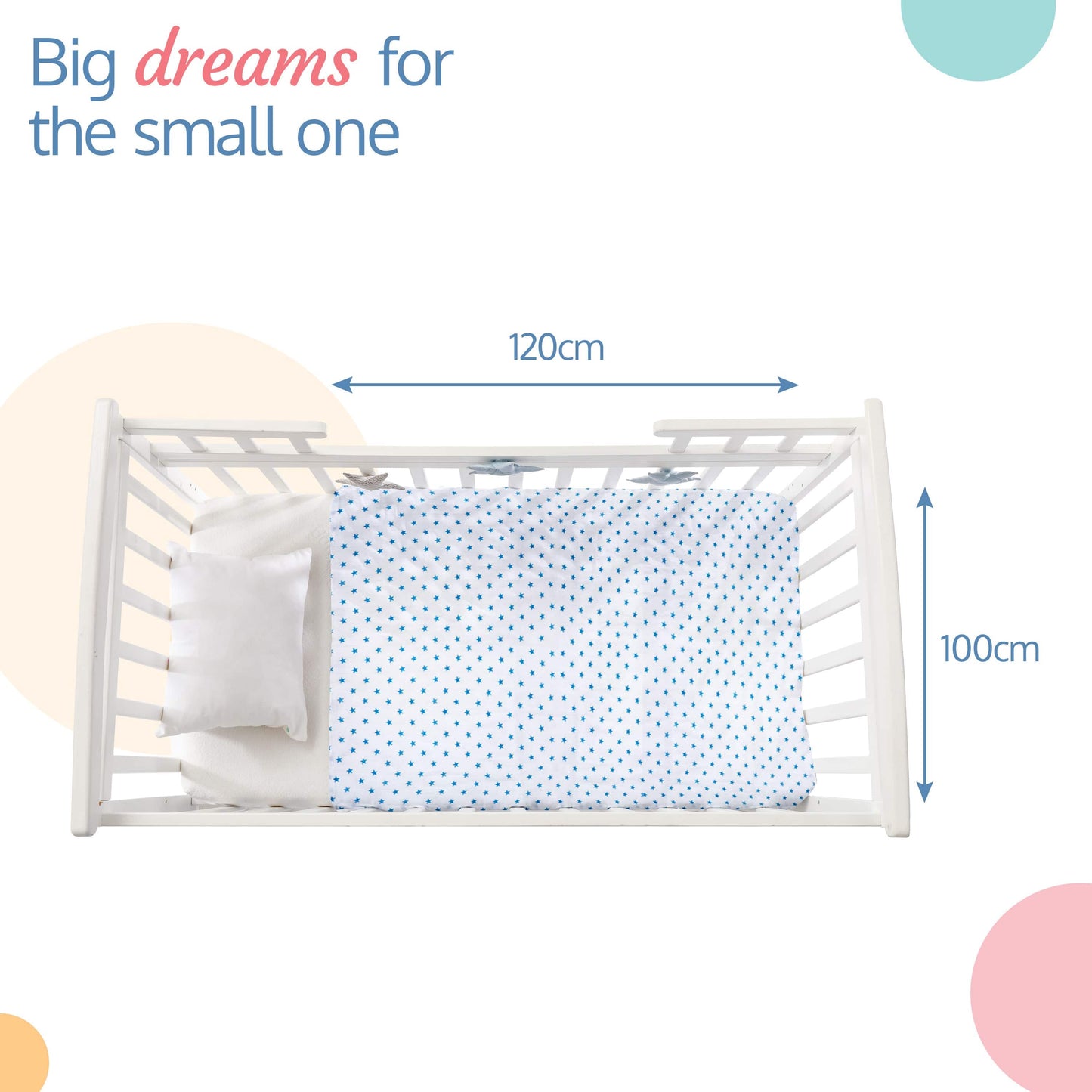 Muslin Baby Swaddle, White, Stars