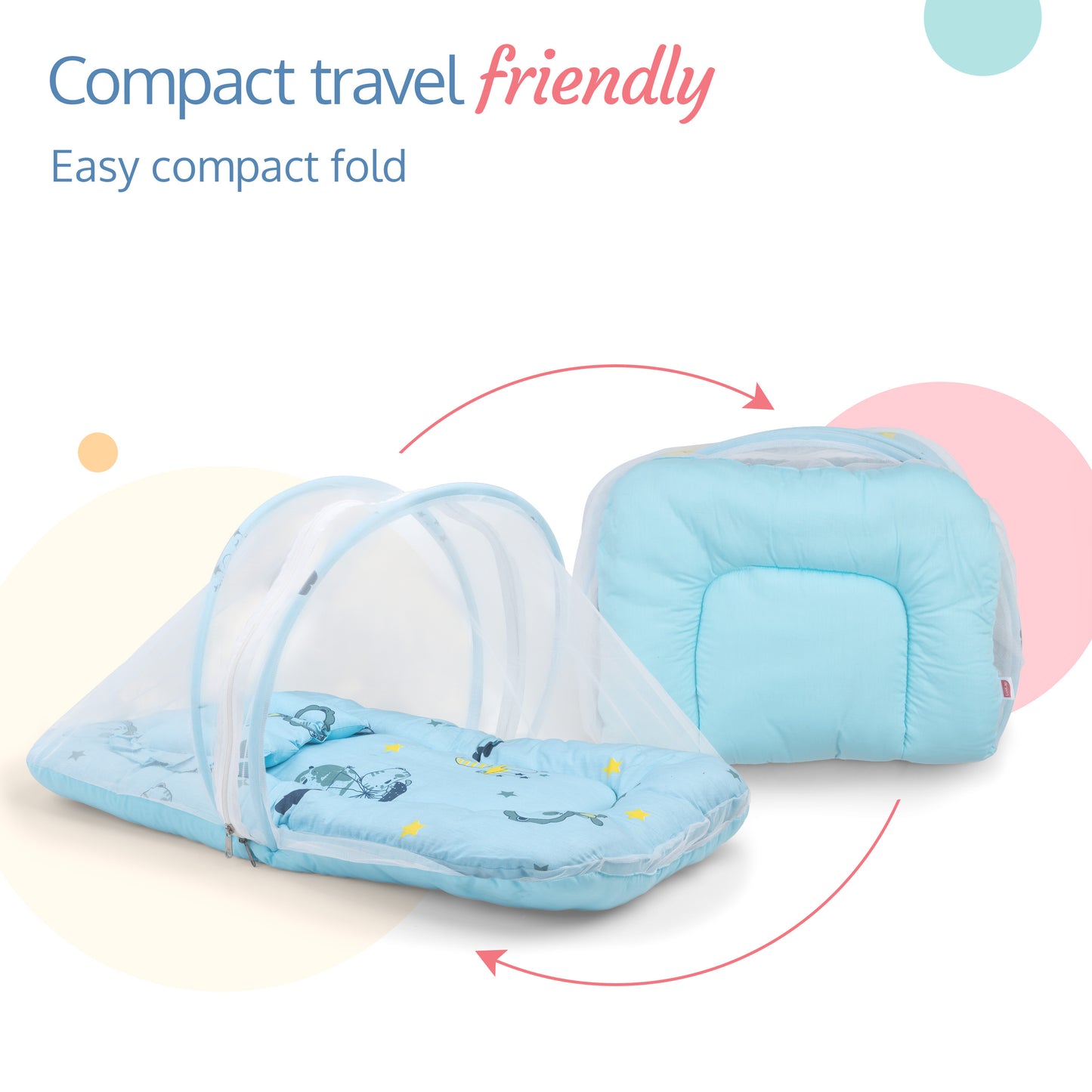 LuvLap Net Pillow Mattress Blue Pilot Print