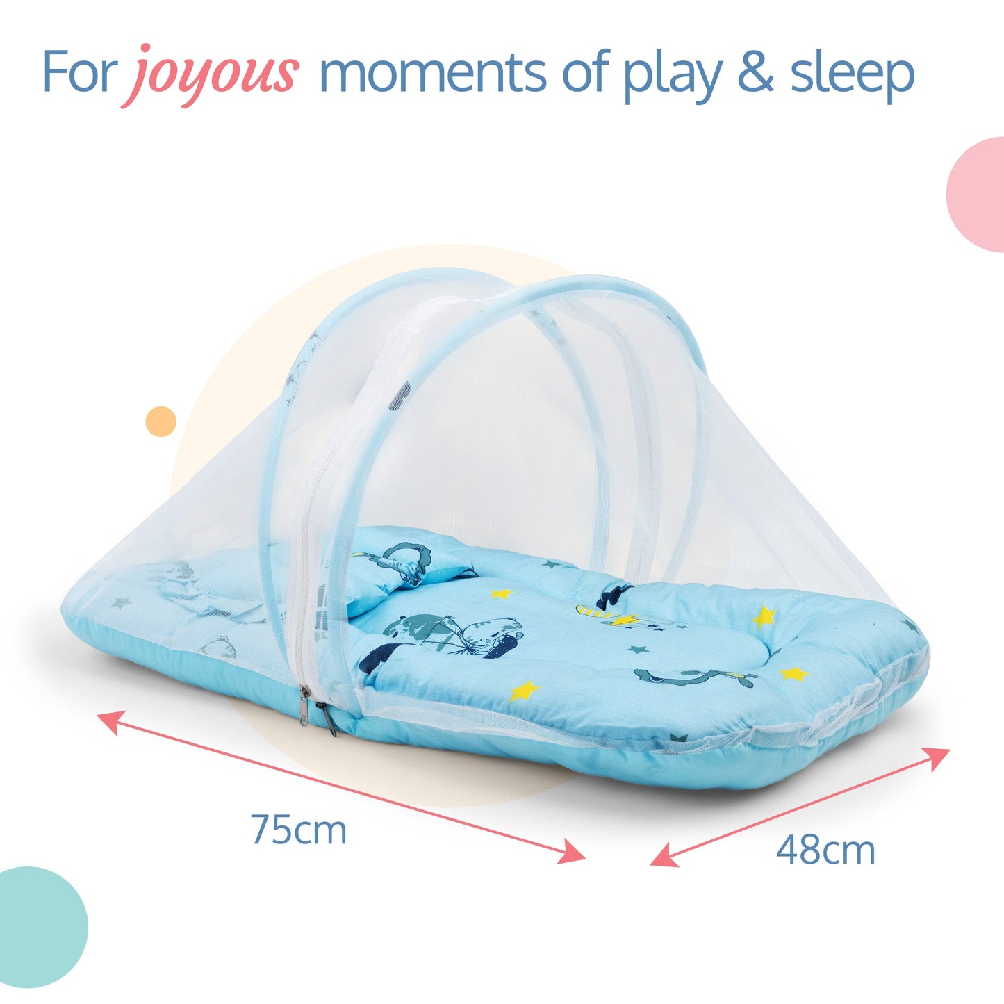 LuvLap Net Pillow Mattress Blue Pilot Print