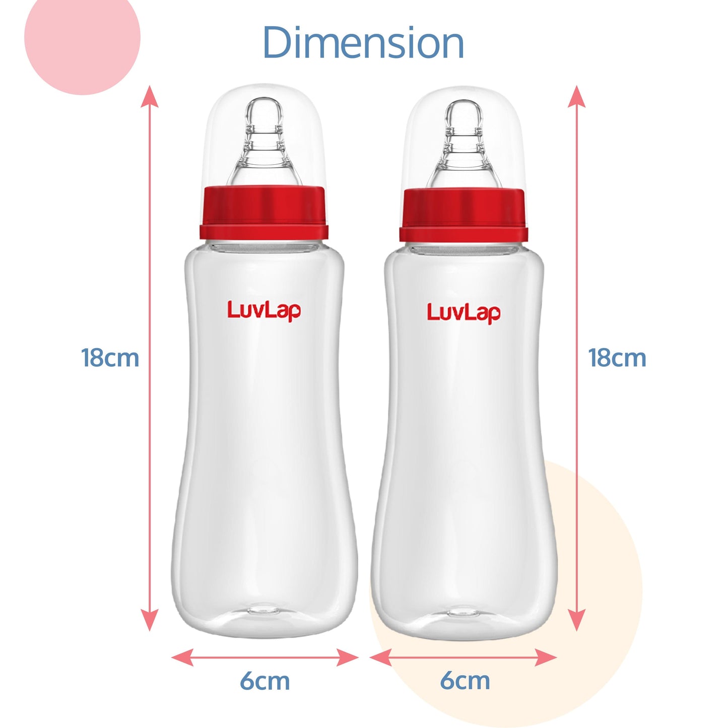 Anti-Colic Slim/Regular Neck Essential Baby Feeding Bottle, 250ml (Pack of 2)