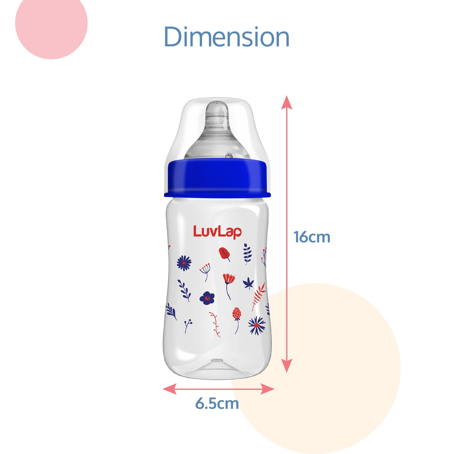 Anti-Colic Wide Neck Natura Flo Baby Feeding Bottle, 250ml