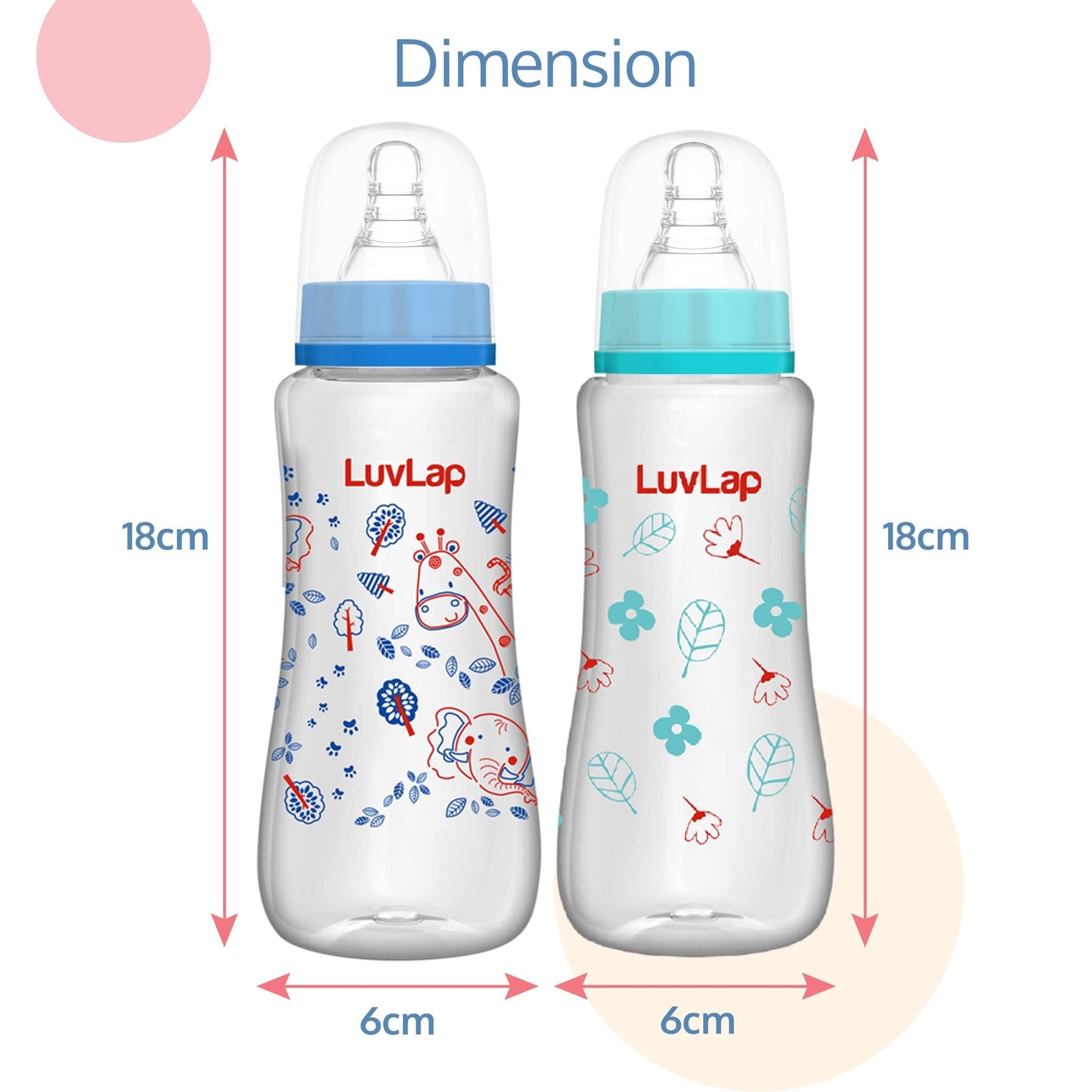 Anti-Colic Slim / Regular Neck Essential Baby Feeding Bottle, 250ml (Pack of 2)