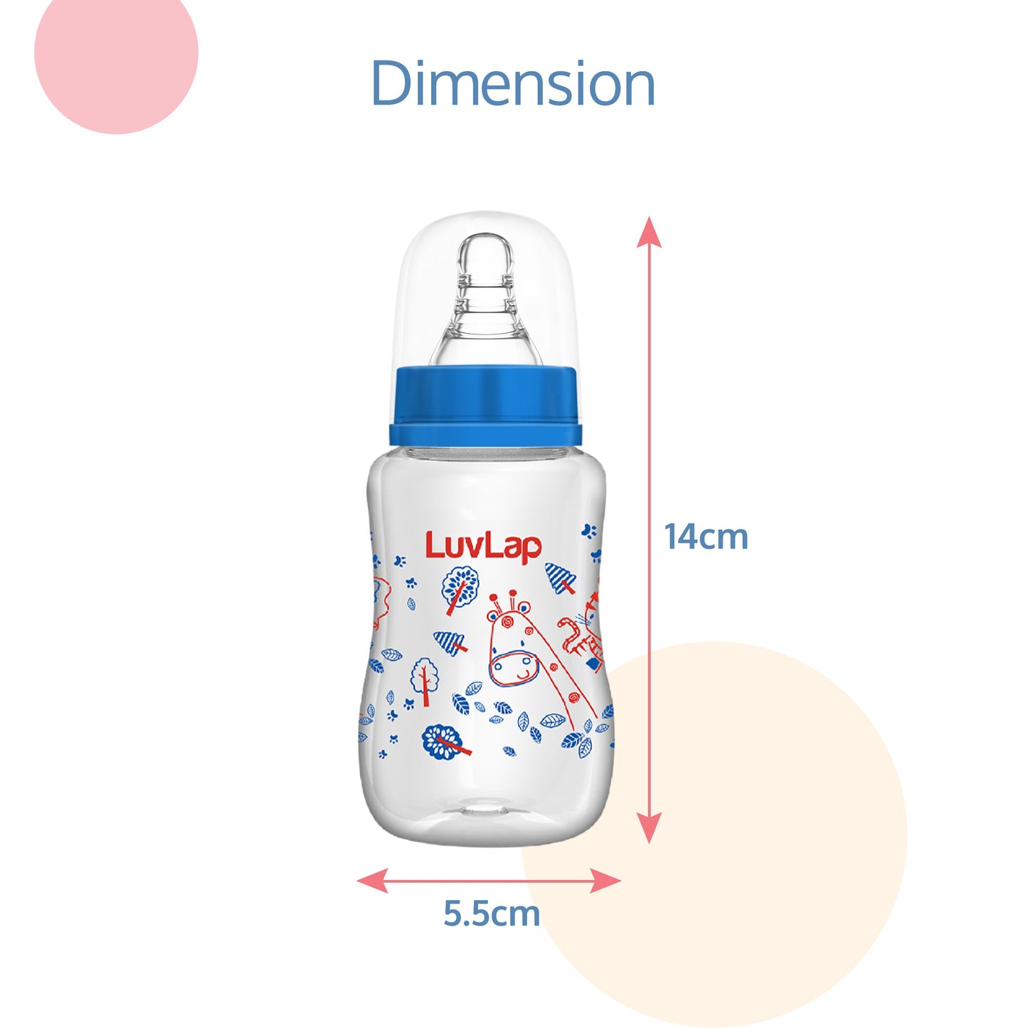 Slim Neck Essential Baby Feeding Bottle, 125ml, Jungle Tales
