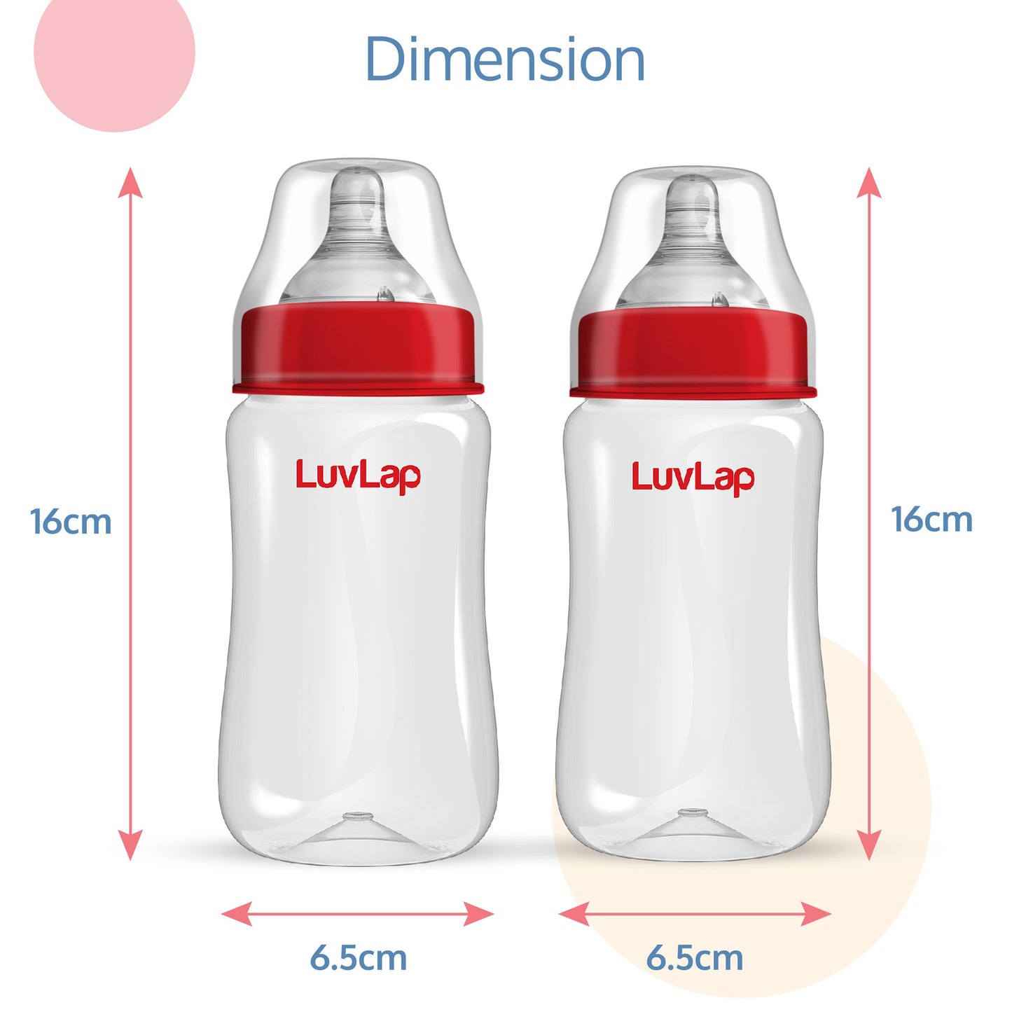 Anti-Colic Wide Neck Natura Flo Baby Feeding Bottle, 250ml (Pack of 2)