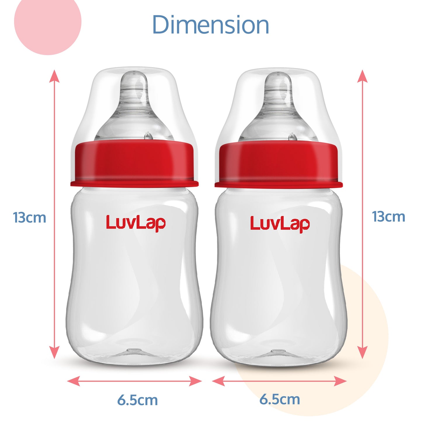 Anti-Colic Wide Neck Natura Flo Baby Feeding Bottle, 150ml (Pack of 2)