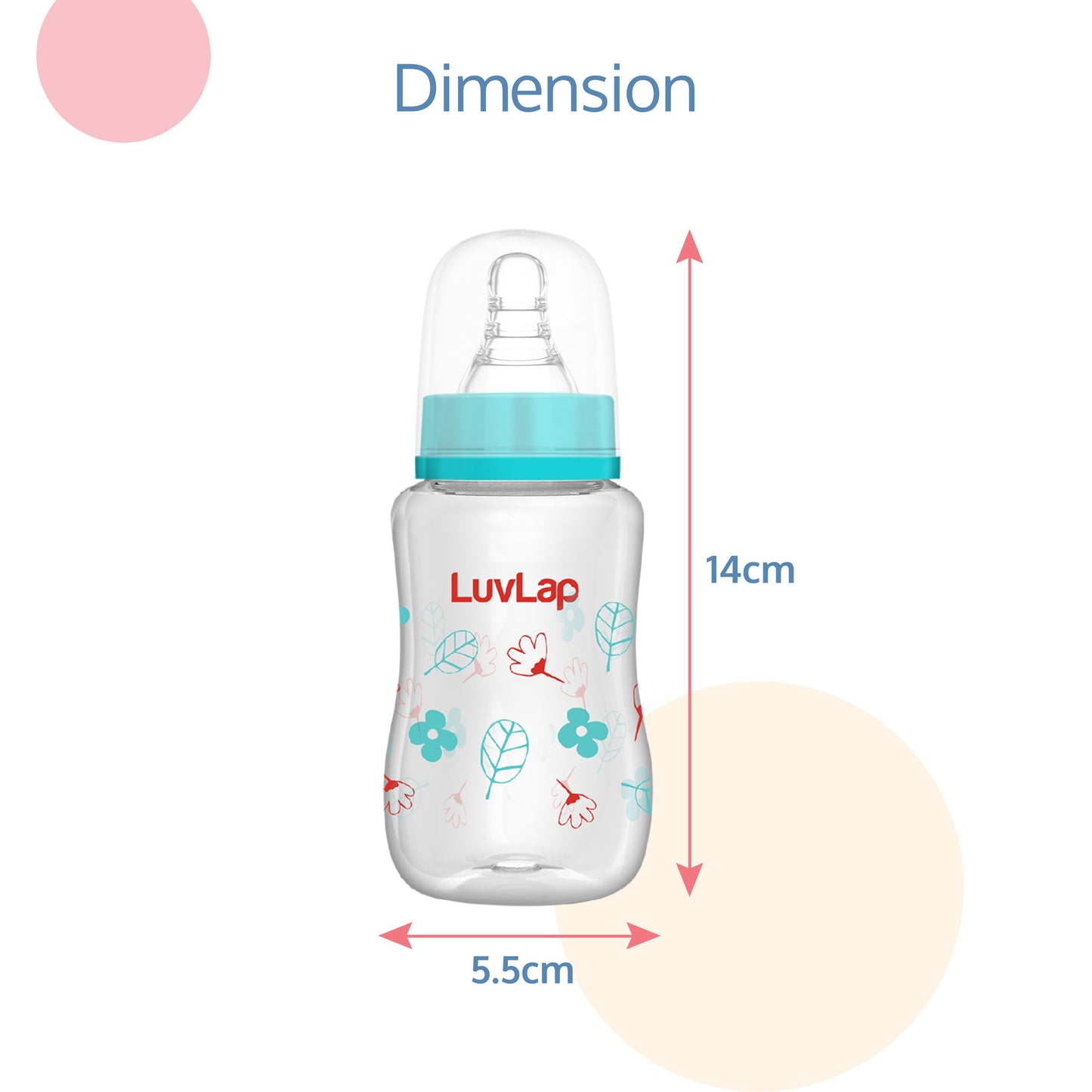 Anti-Colic Slim Neck Essential Baby Feeding Bottle, 125ml, Wild Flower