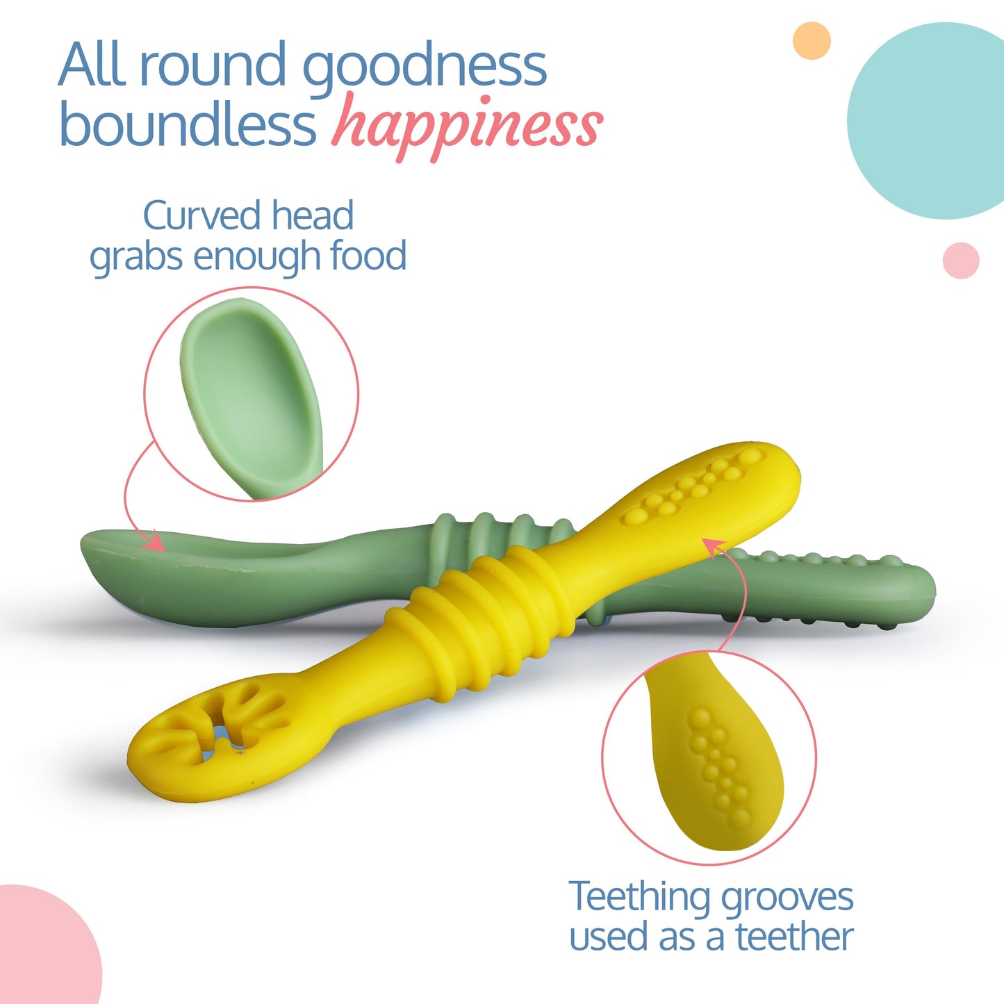 Baby - Led Weaning Silicone Spoons, Set Of 2