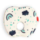 Memory Foam Baby Head Shaping Pillow Apple Shape, Rainbow Print (Navy Blue)