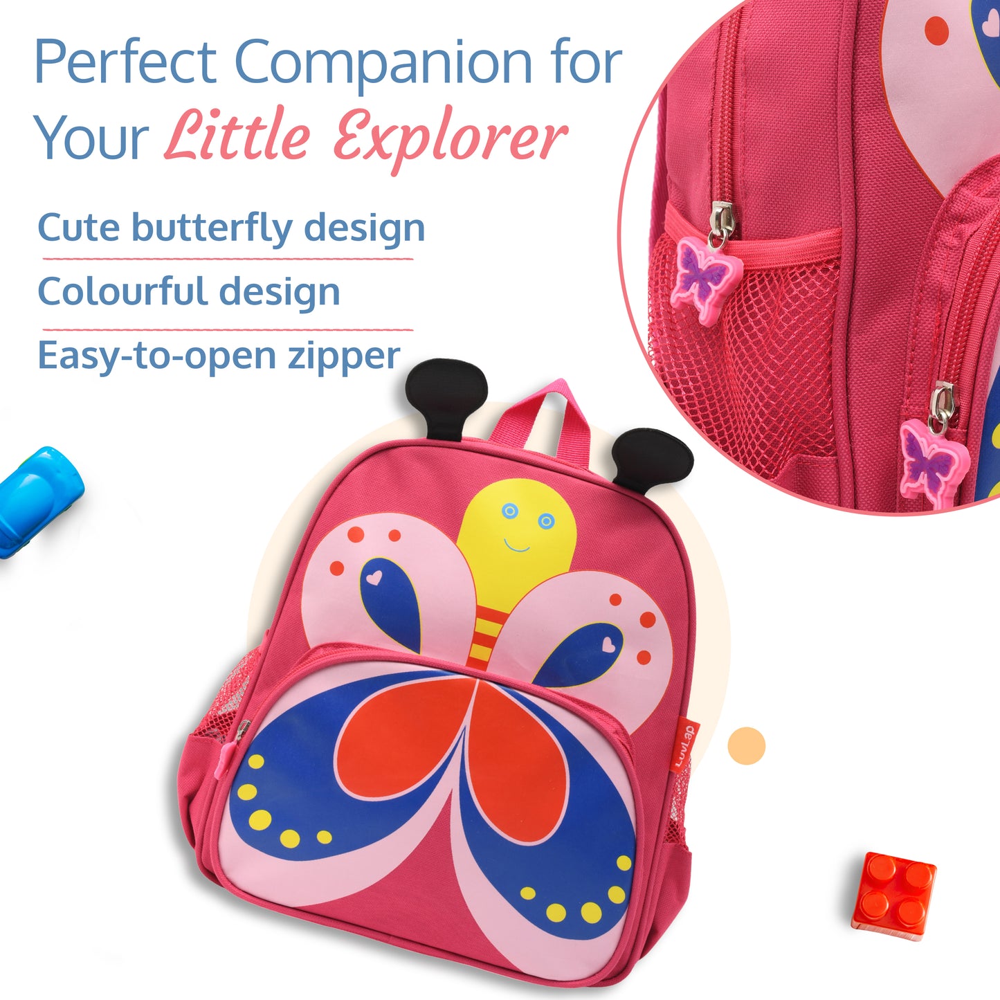 LuvLap Kids' Backpack/Bag, Vibrant designs