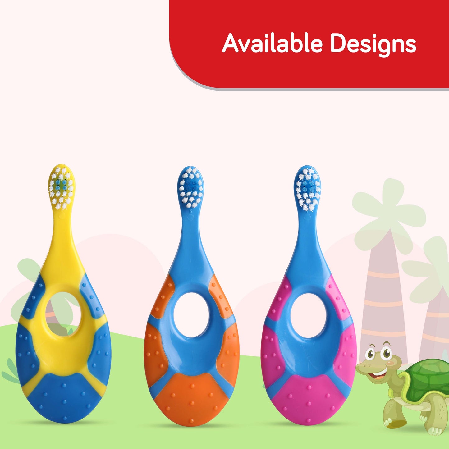 Turtle Shaped Baby & Toddler Toothbrush(Assorted Colors, Colors may vary)