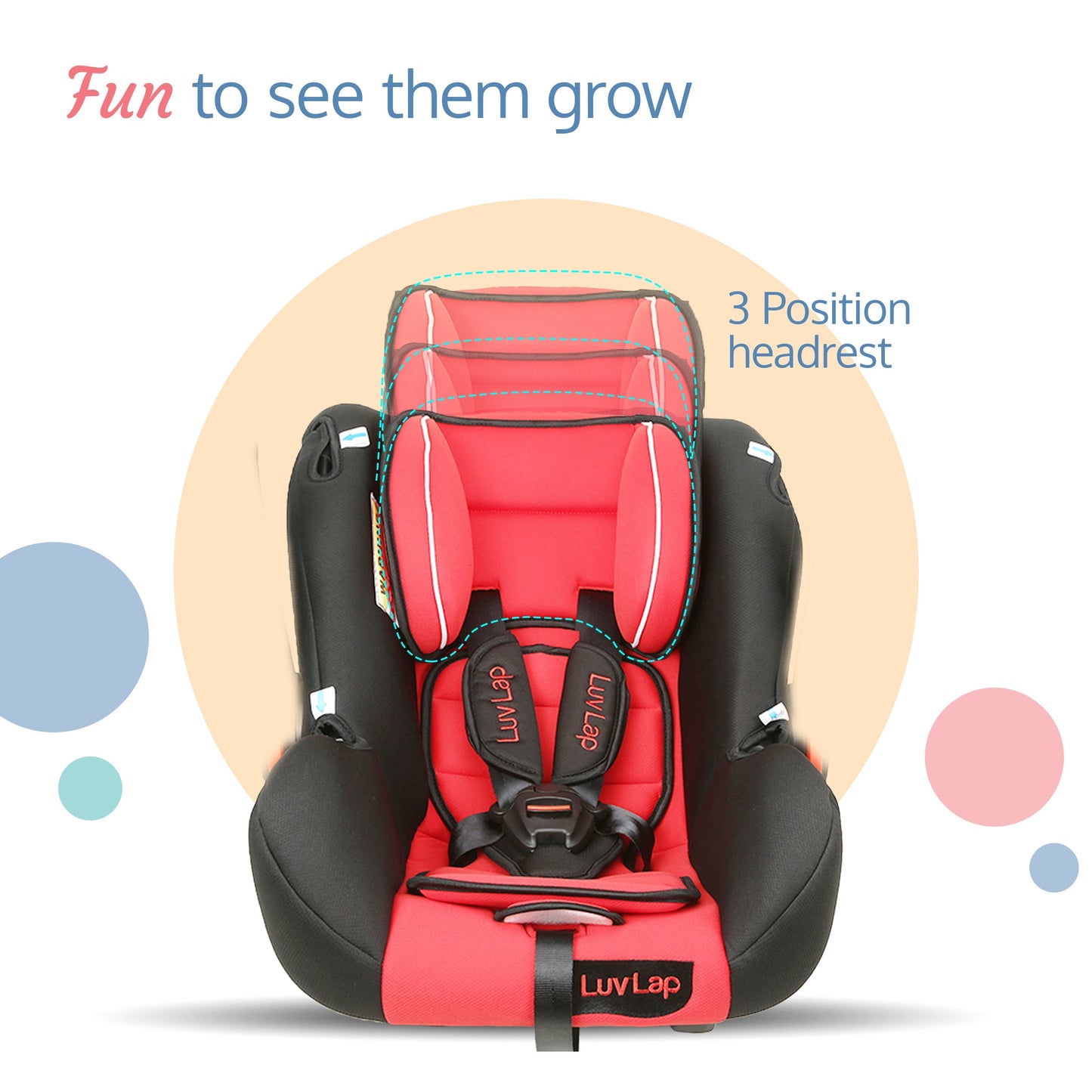 Infant Baby Car Seat Cum Carry Cot, Red