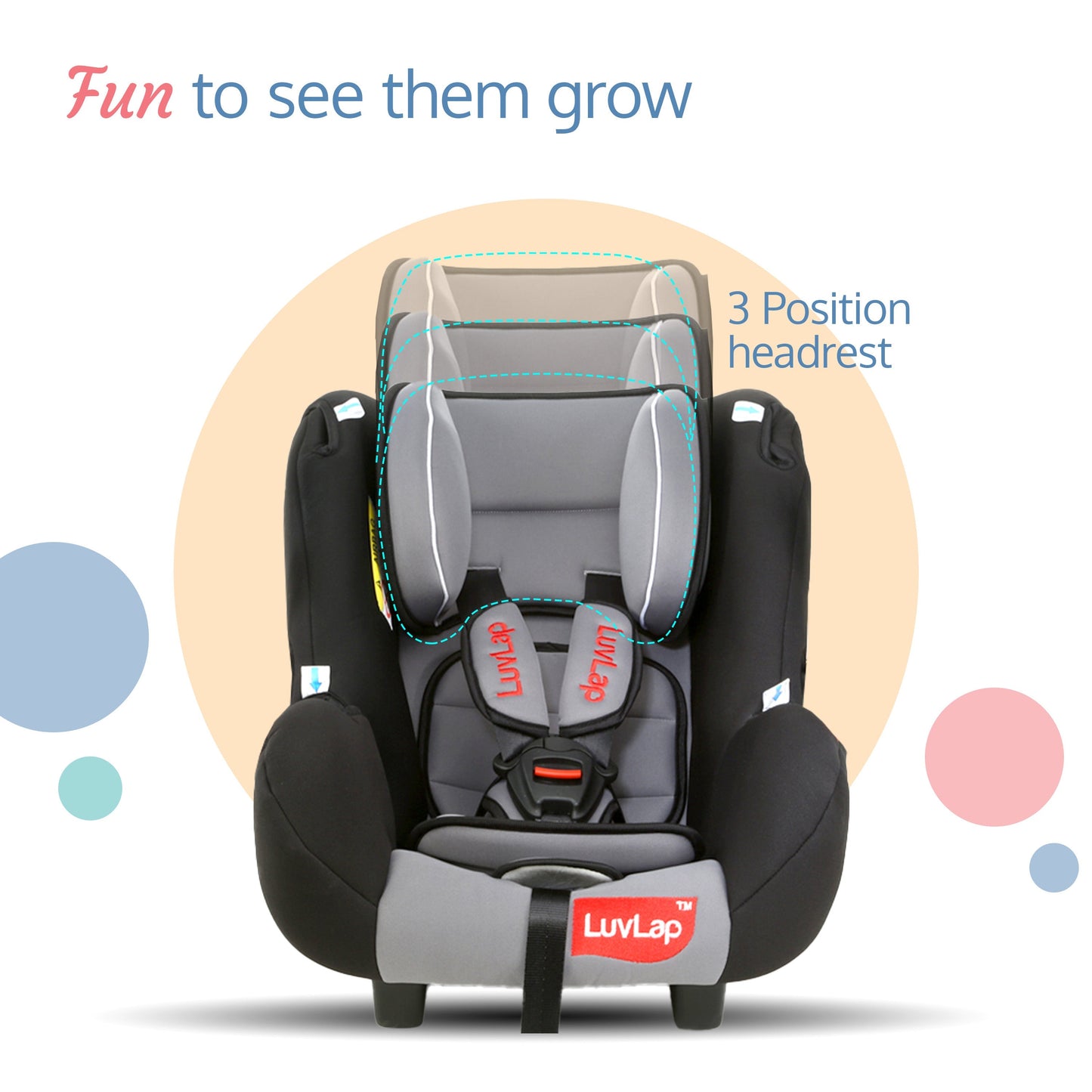 Infant Baby Car Seat Cum Carry Cot, Grey