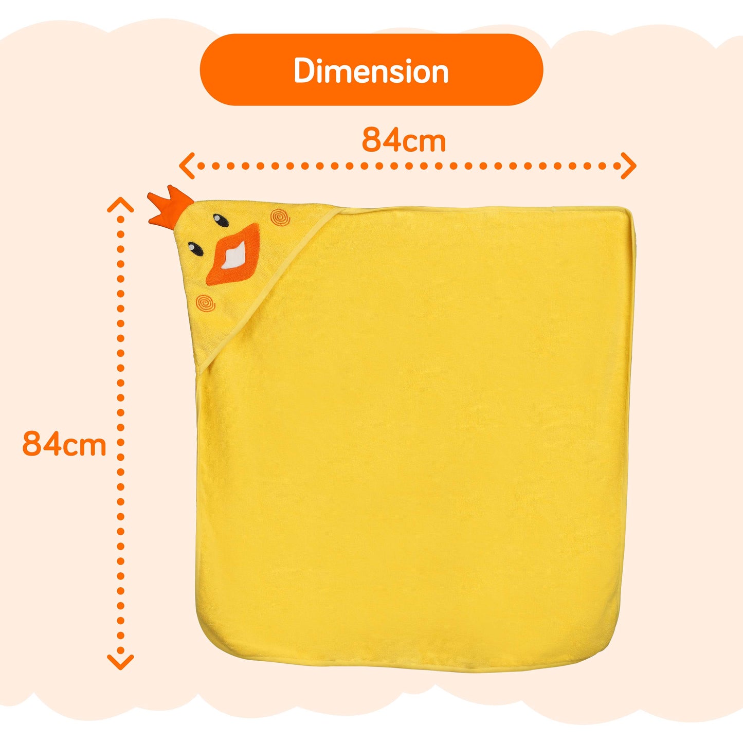 Hooded Baby Bath Towel (Yellow Chicken)