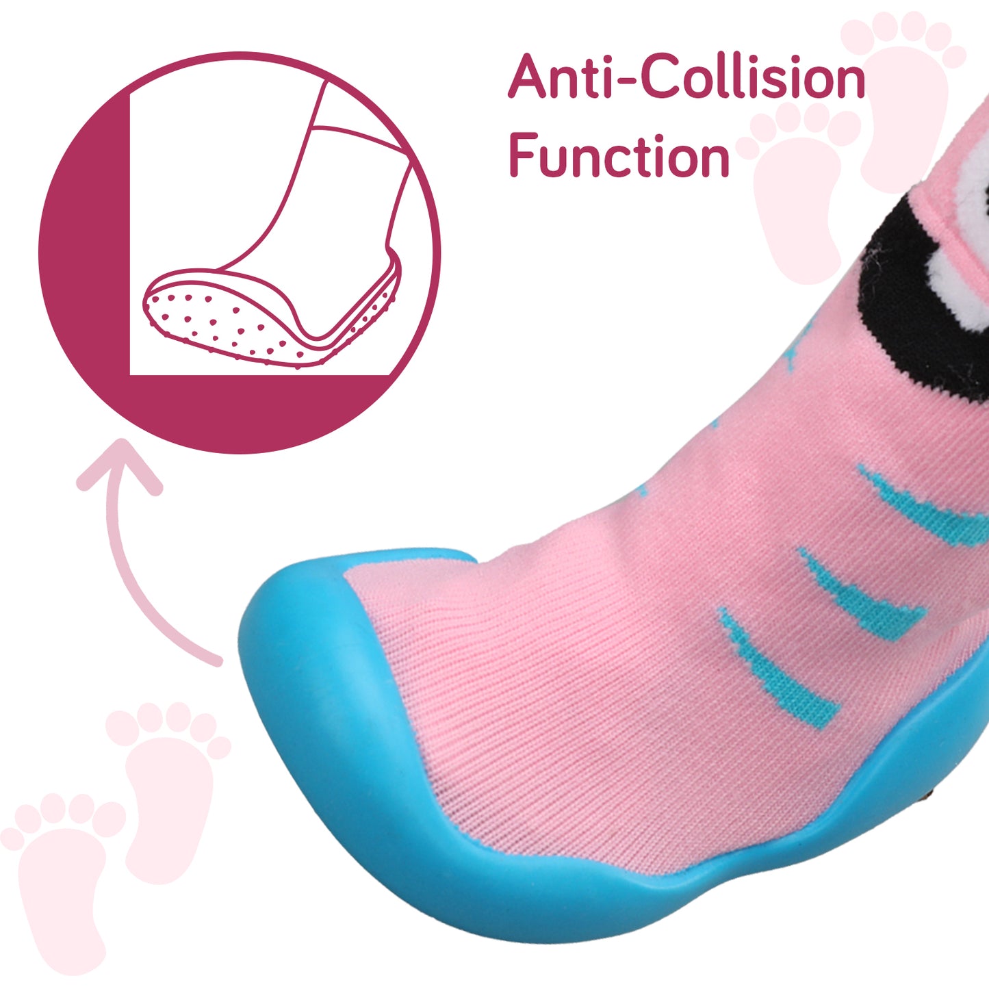 Baby Sock Shoes, Pink Bear, Small